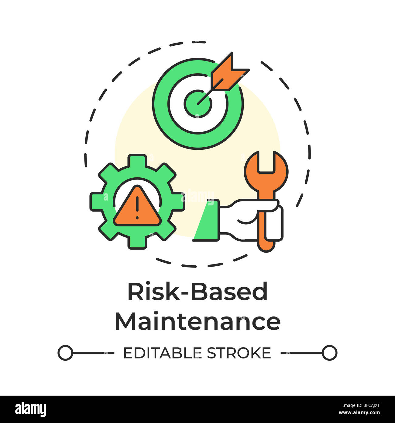 Risk based maintenance multi color concept icon Stock Vector