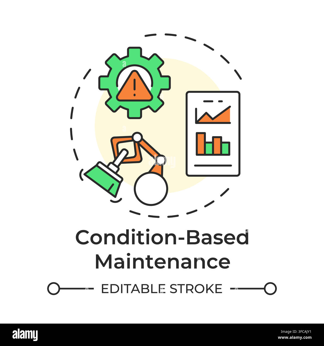 Condition based maintenance multi color concept icon Stock Vector