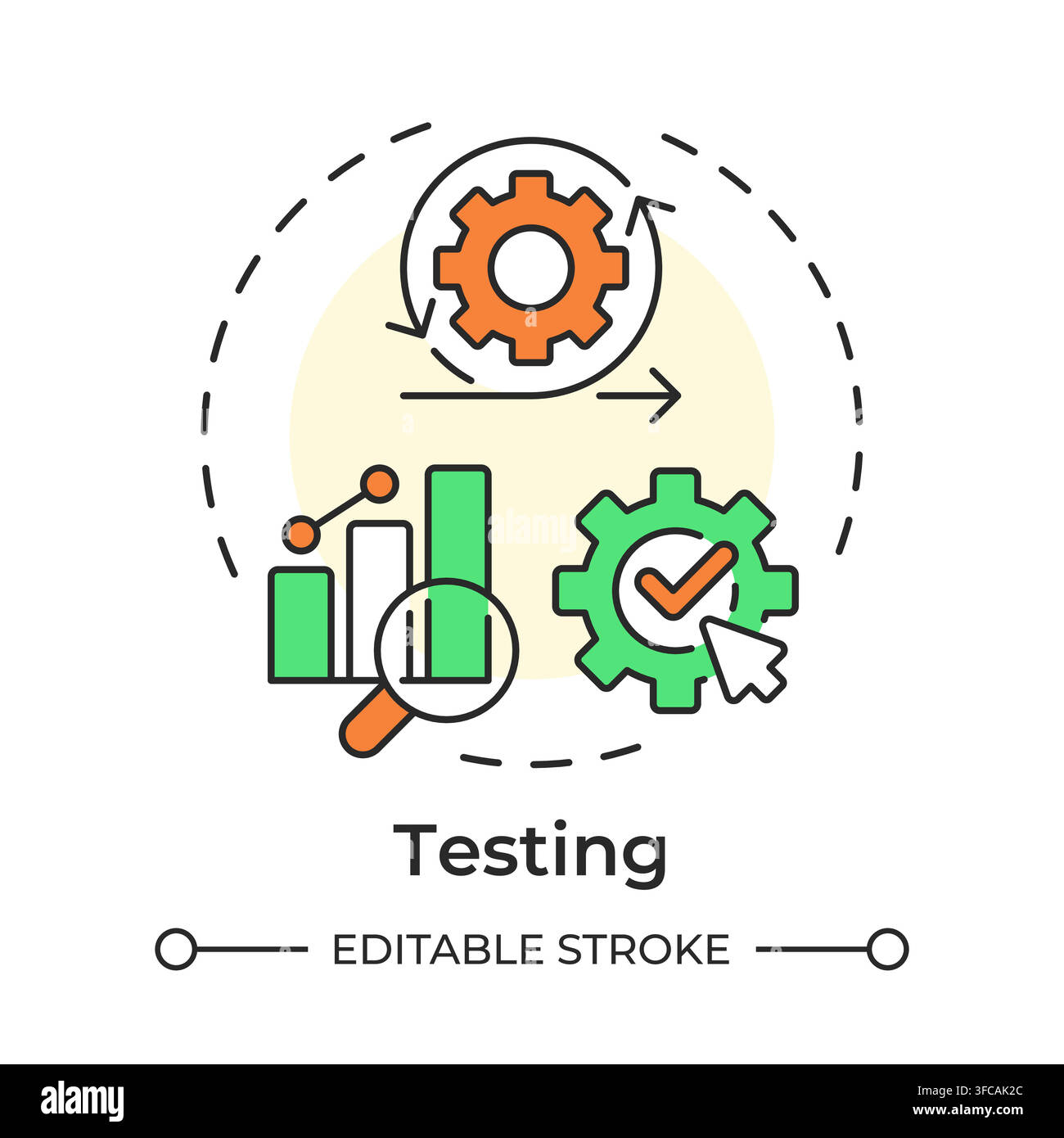 Testing multi color concept icon Stock Vector