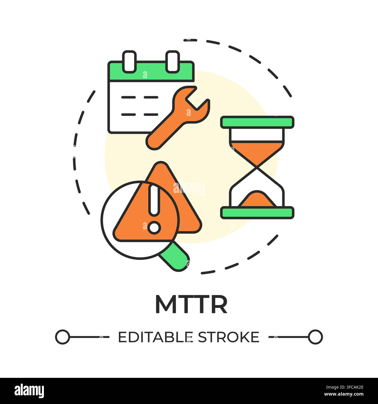 MTTR multi color concept icon Stock Vector