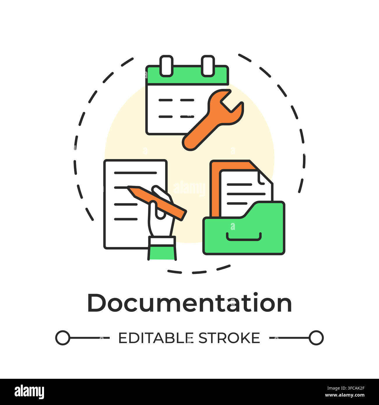 Documentation multi color concept icon Stock Vector