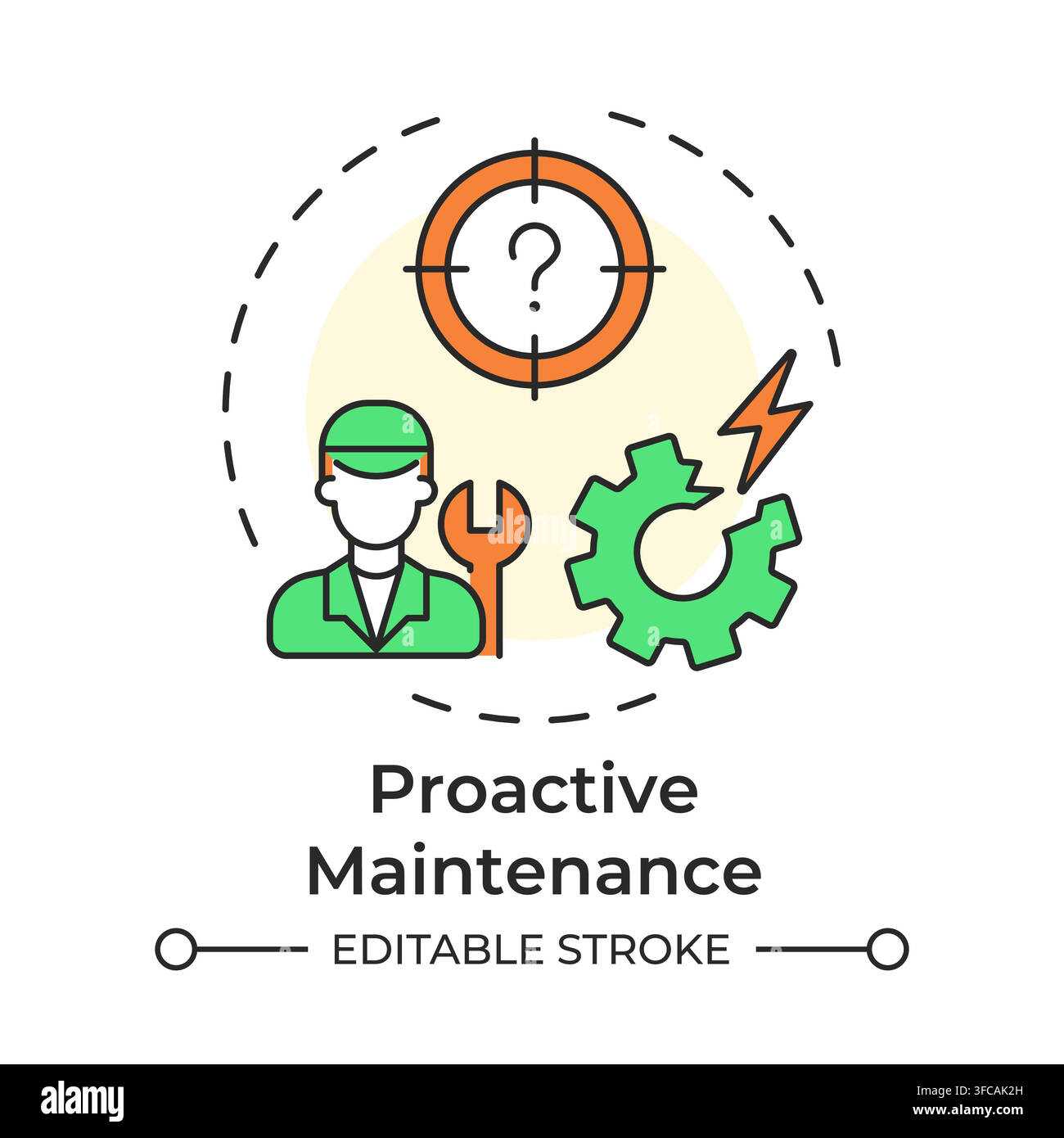 Proactive maintenance multi color concept icon Stock Vector