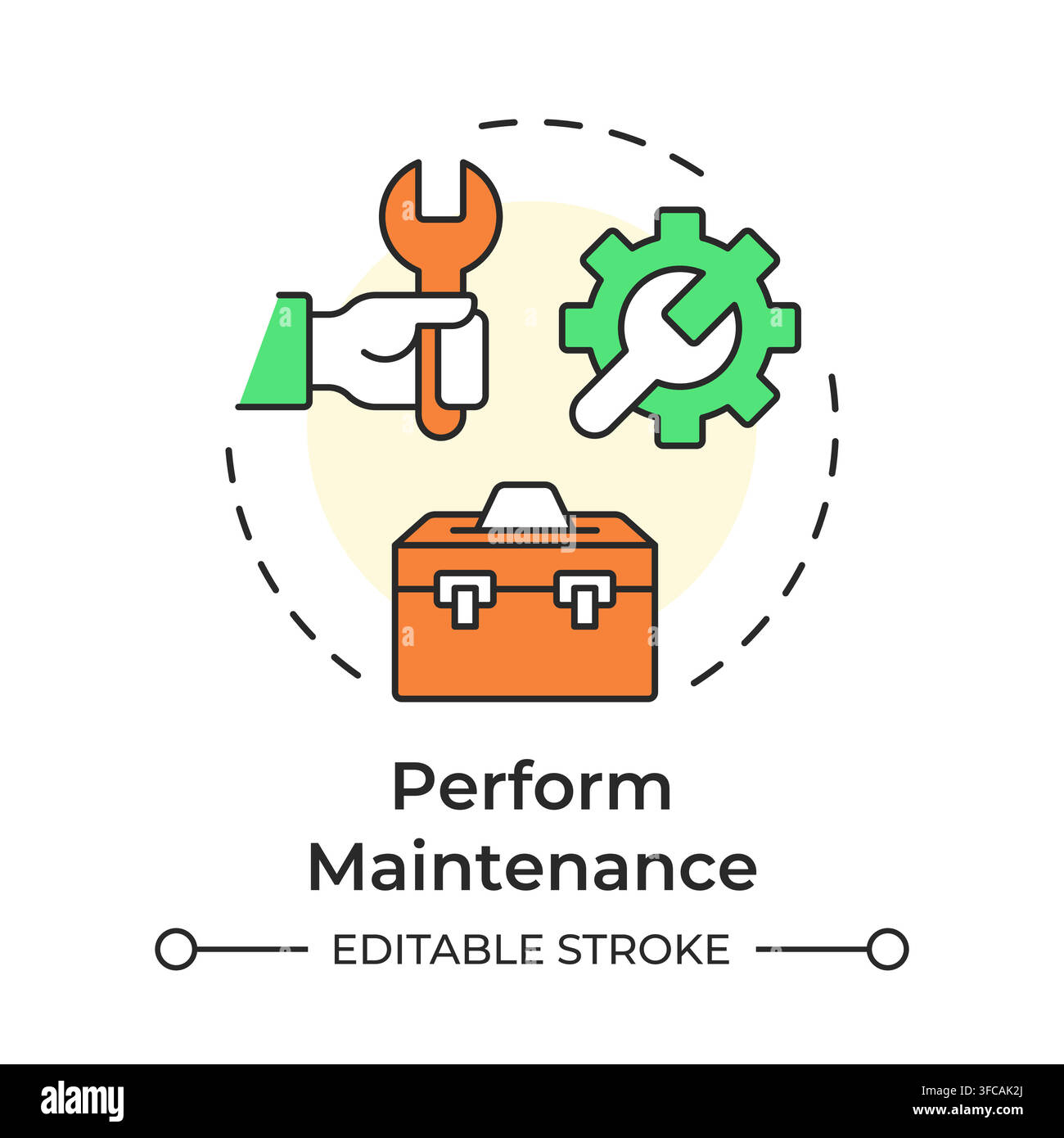 Perform maintenance multi color concept icon Stock Vector