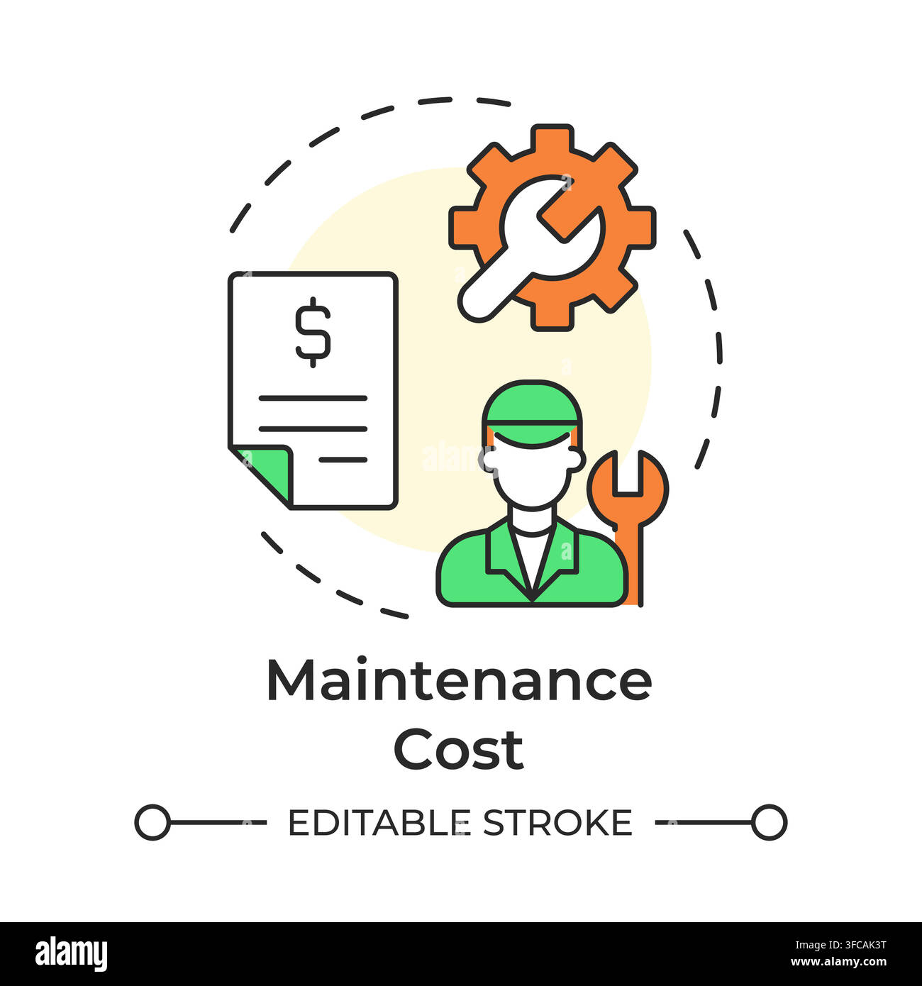Maintenance cost multi color concept icon Stock Vector