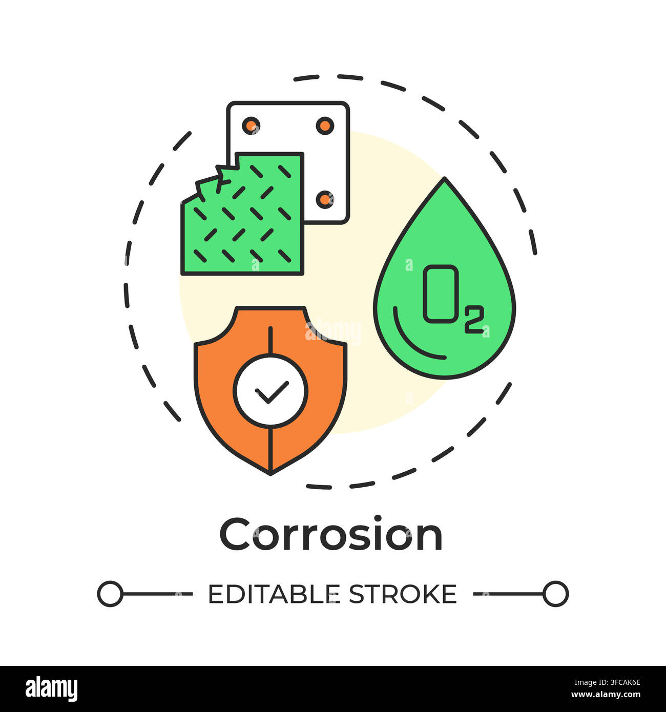 Corrosion multi color concept icon Stock Vector