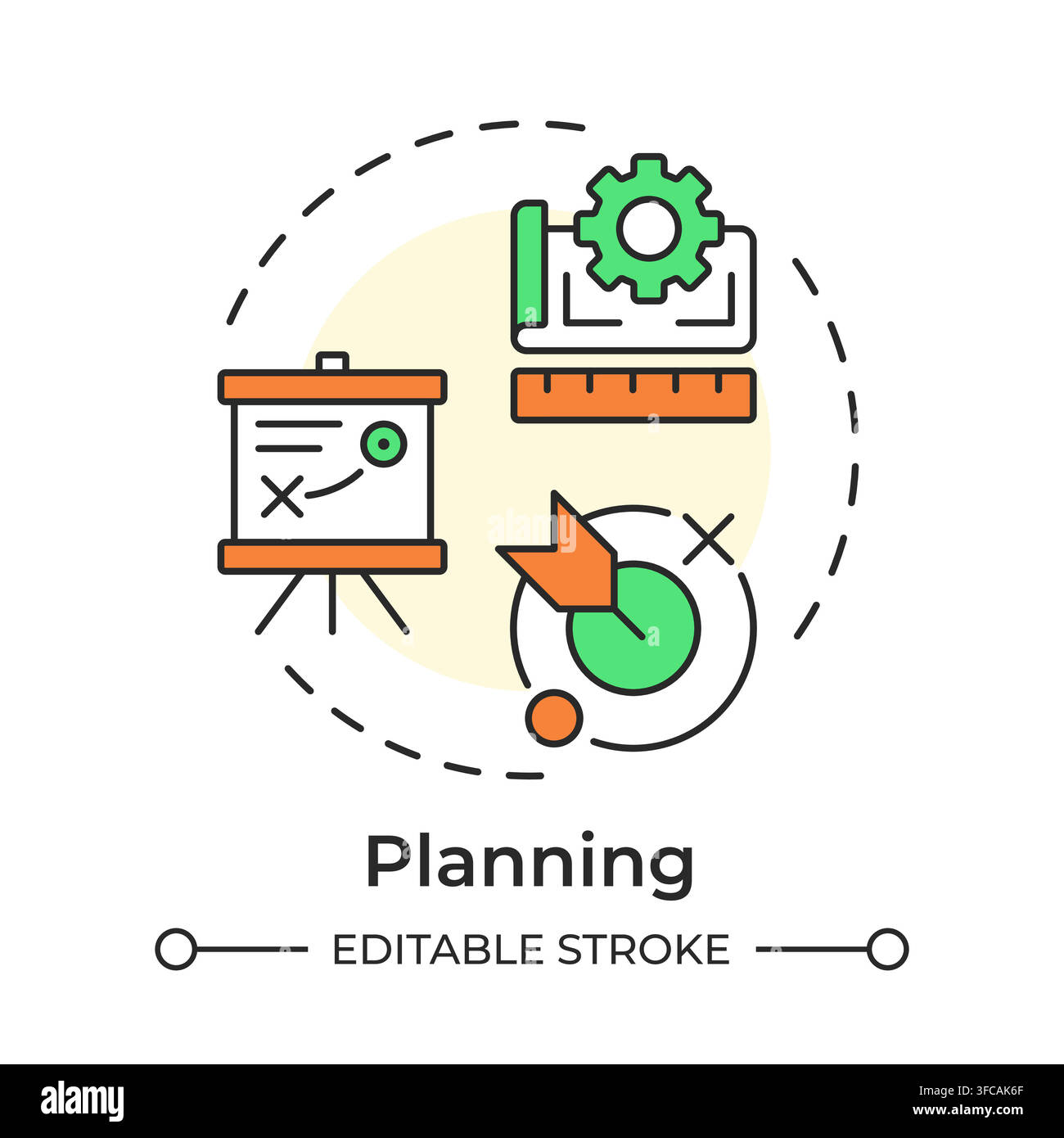 Planning multi color concept icon Stock Vector