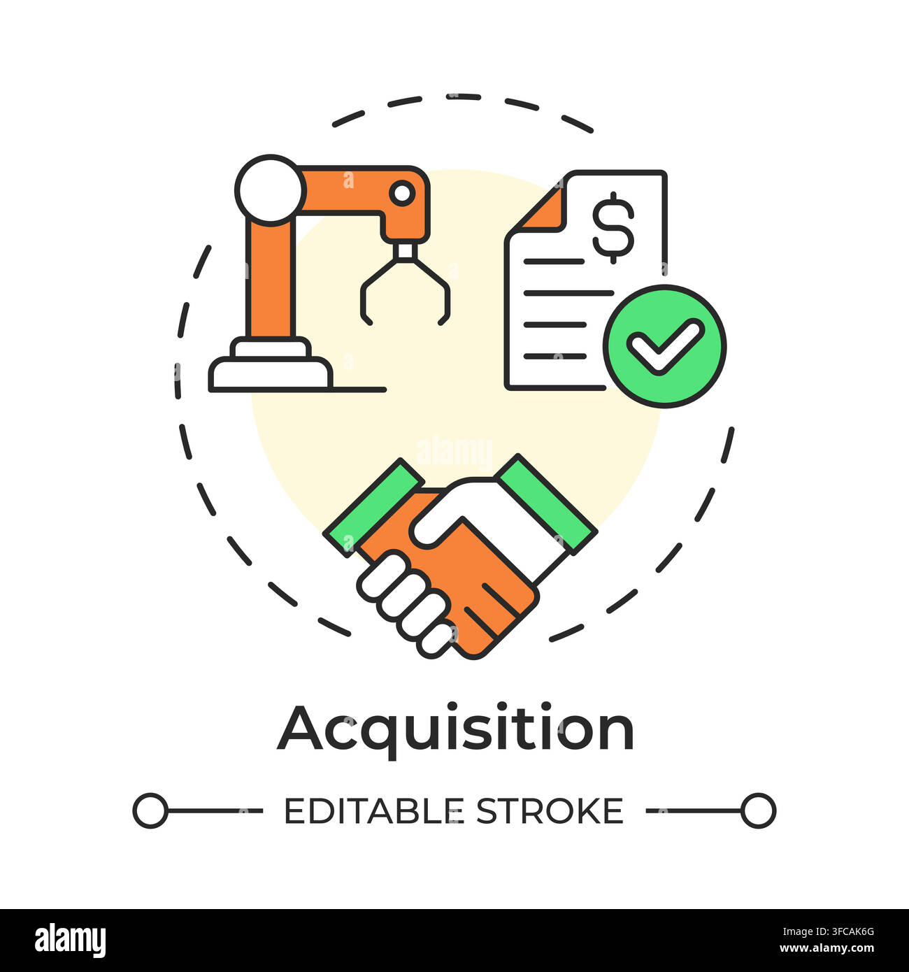 Acquisition multi color concept icon Stock Vector