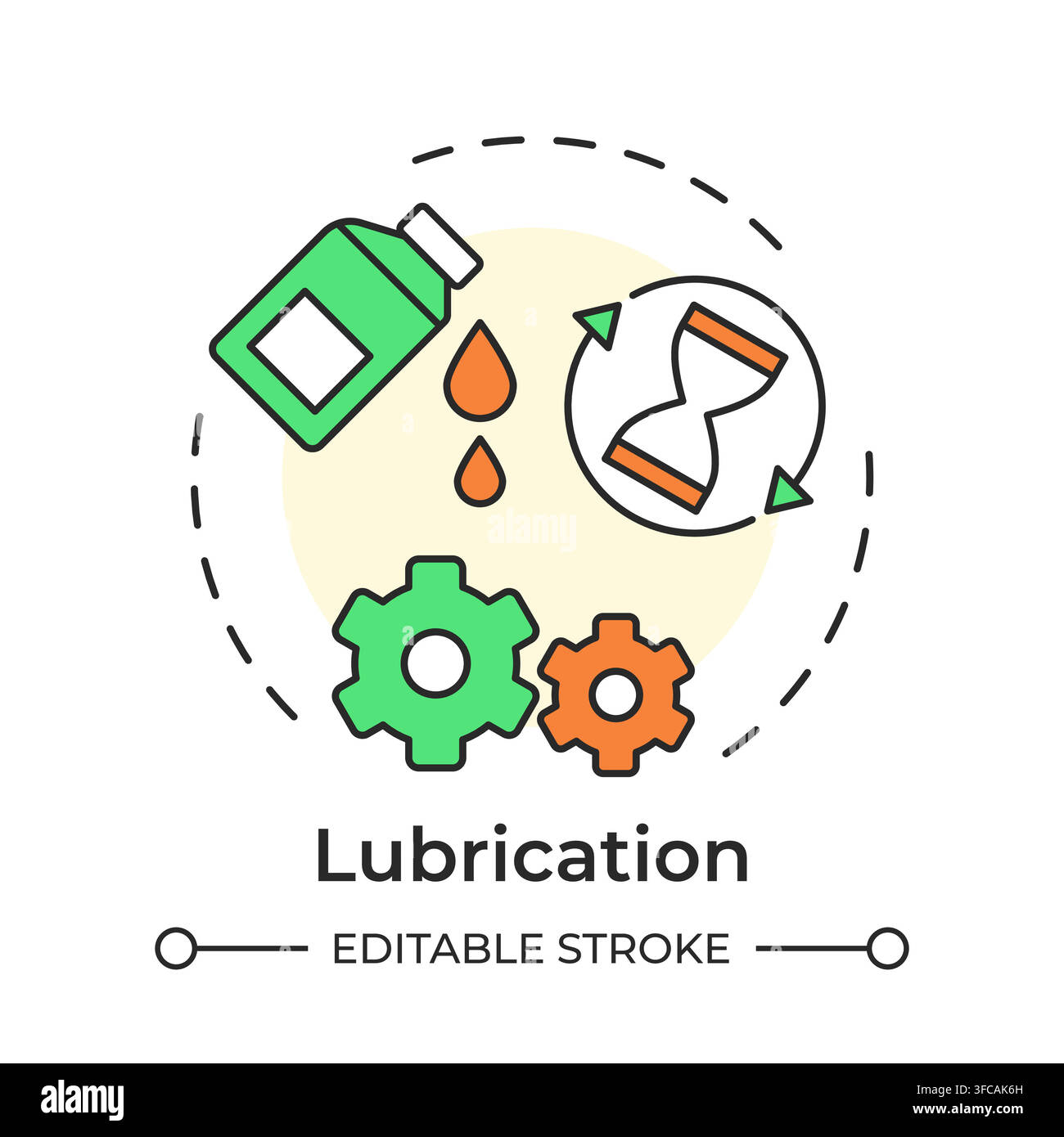 Lubrication multi color concept icon Stock Vector
