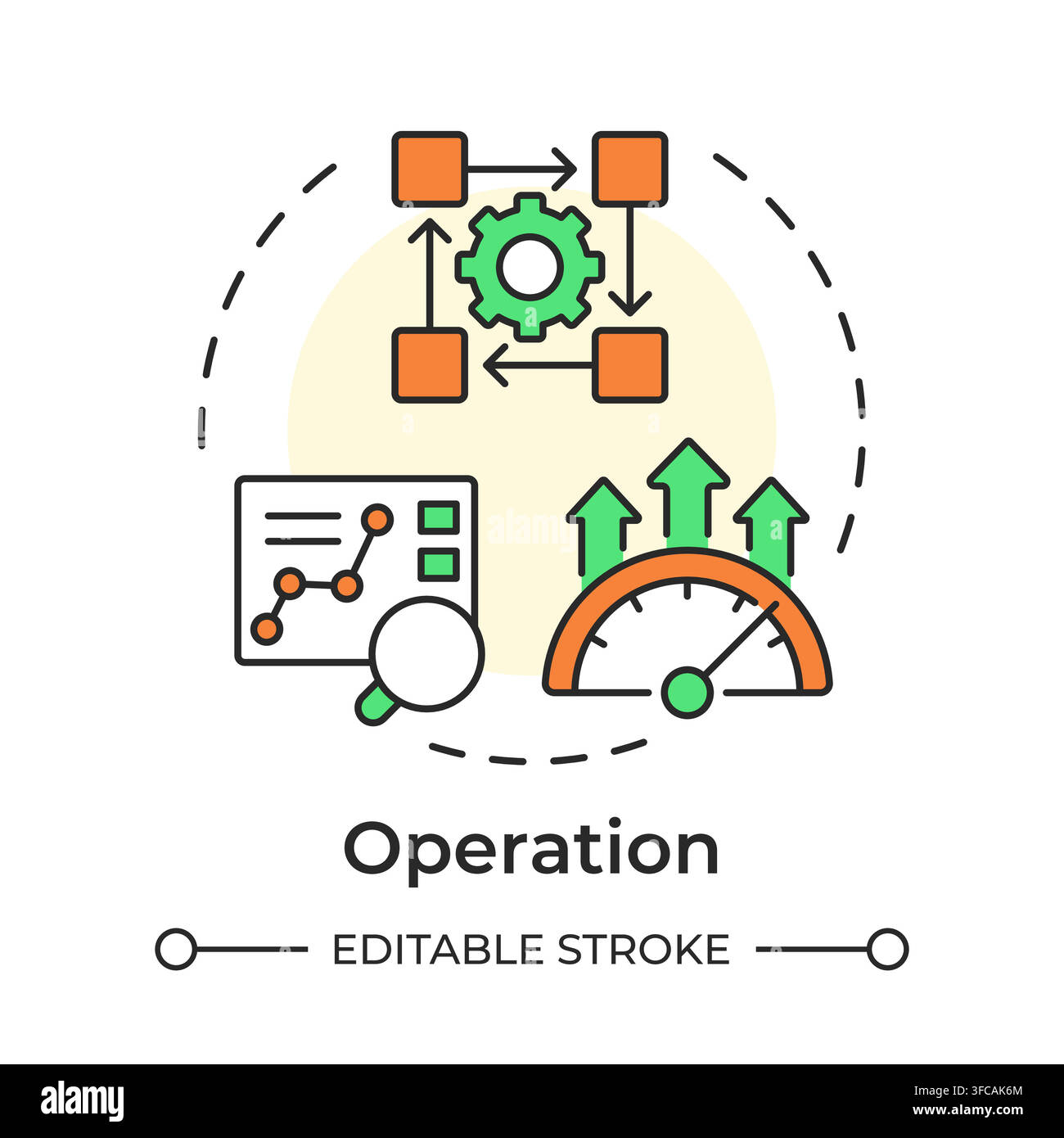 Operation multi color concept icon Stock Vector