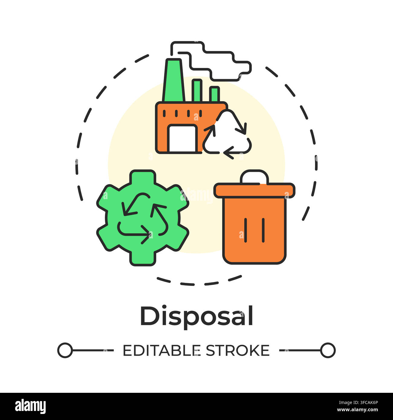 Disposal multi color concept icon Stock Vector