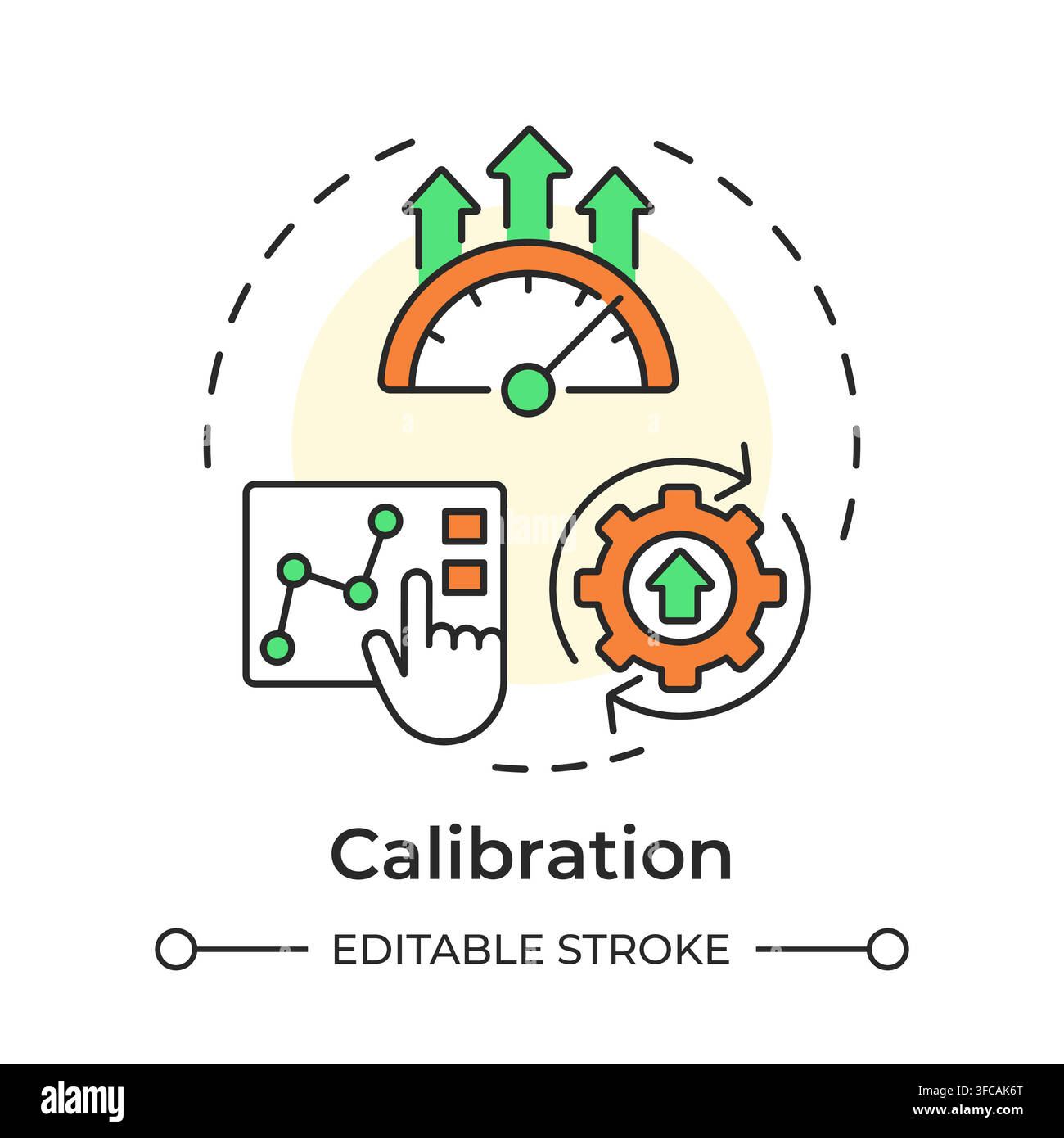Calibration multi color concept icon Stock Vector
