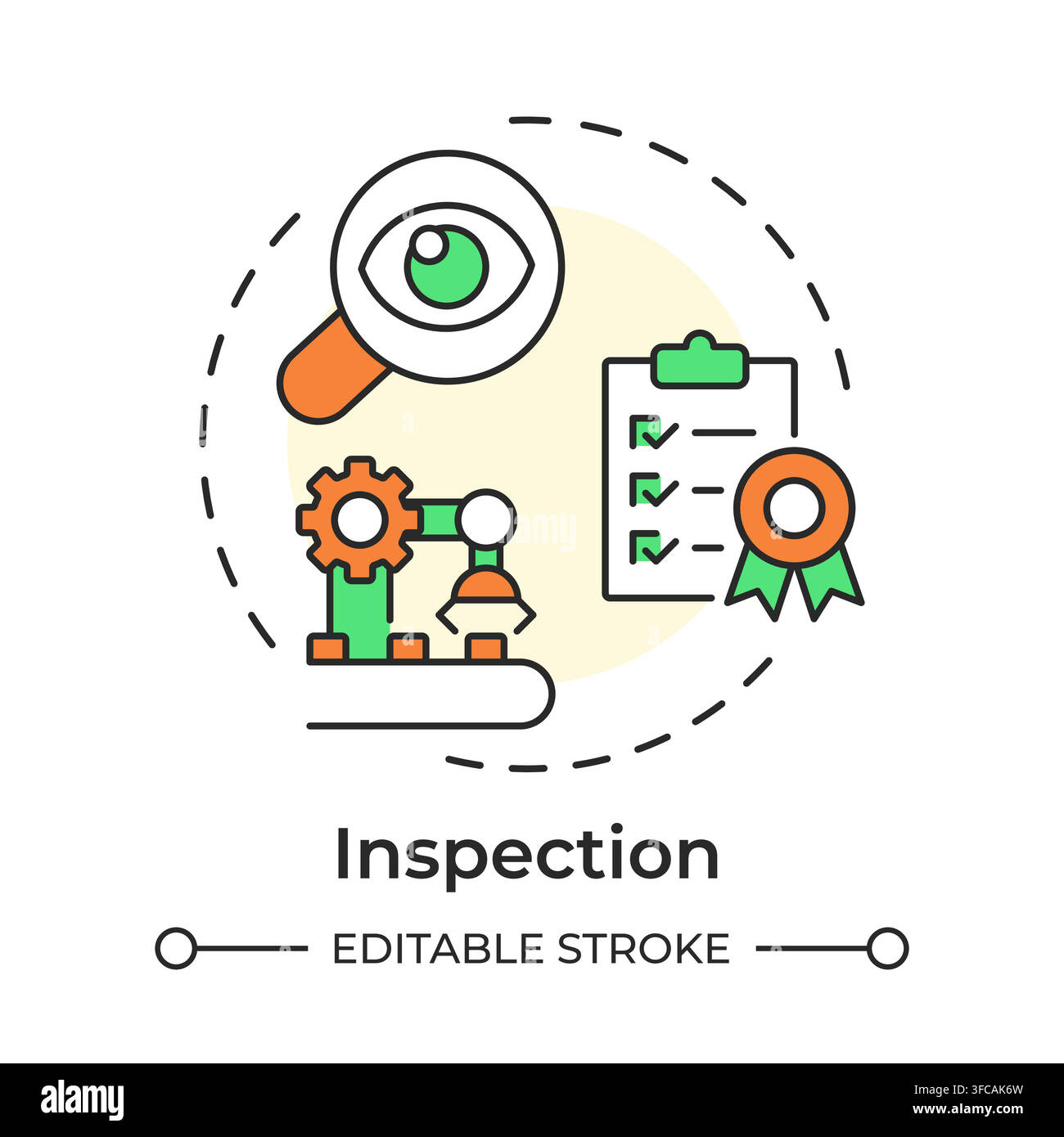 Inspection multi color concept icon Stock Vector