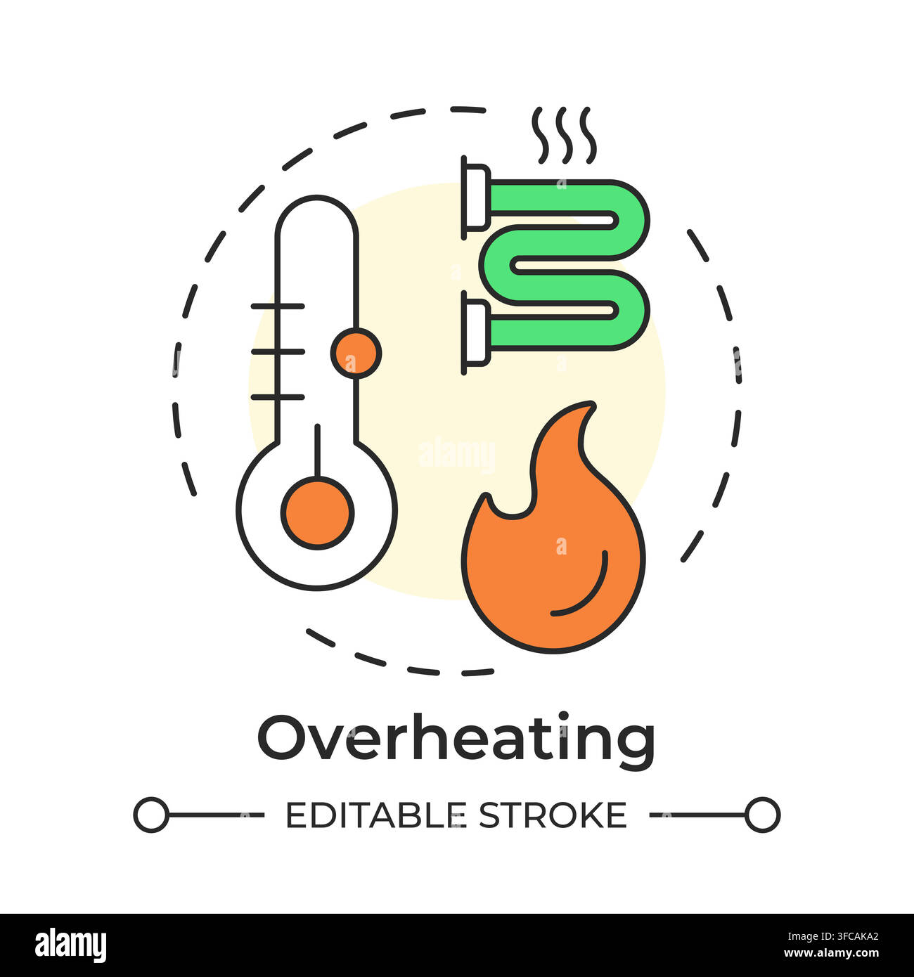 Overheating multi color concept icon Stock Vector