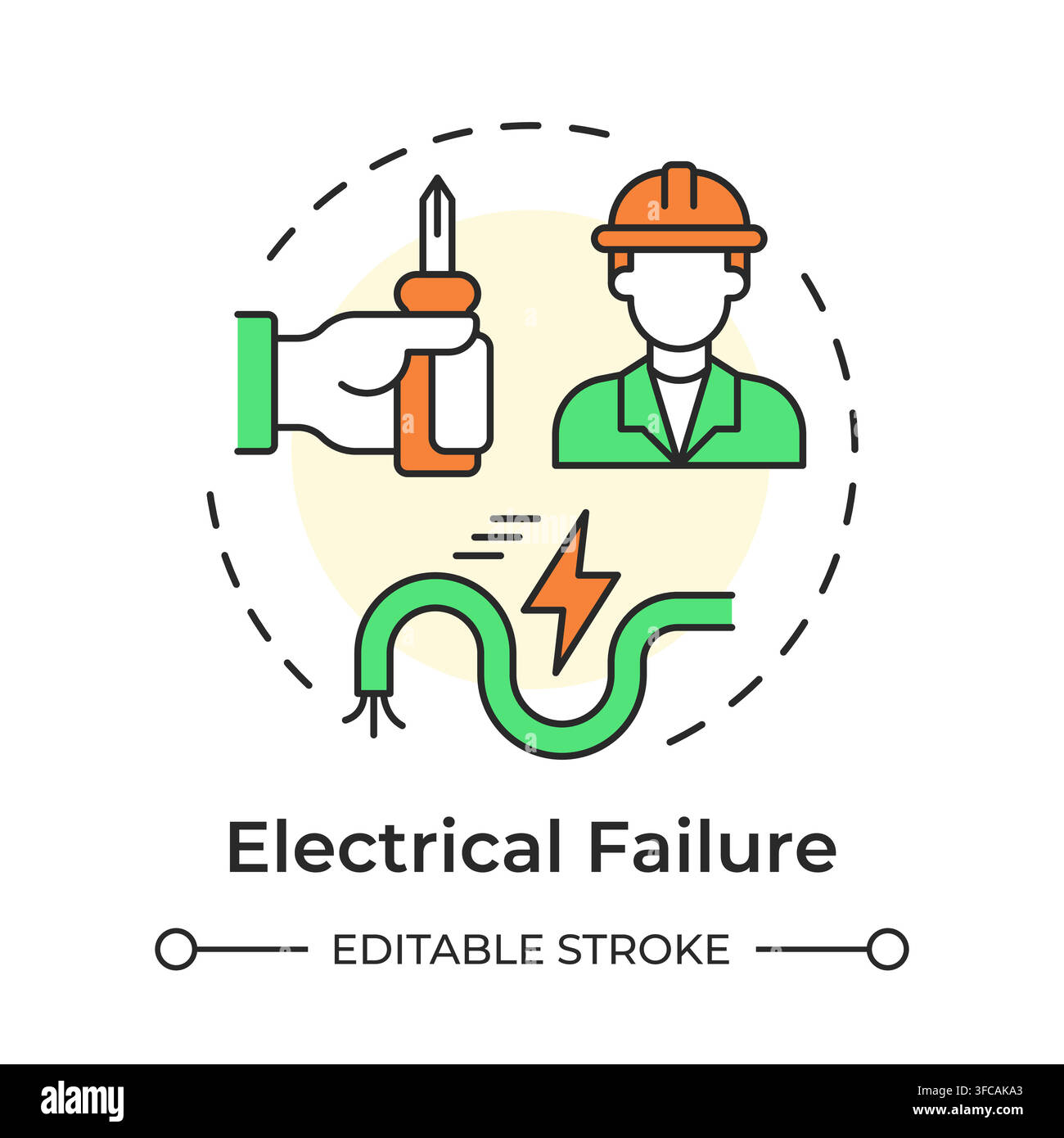 Electrical failure multi color concept icon Stock Vector