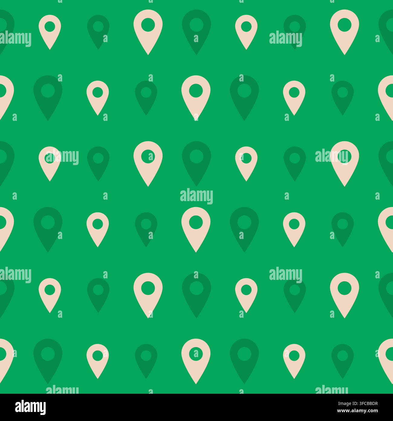 Green minimalistic pattern with white arrows. Vector pattern with labels. Vector illustration Stock Vector
