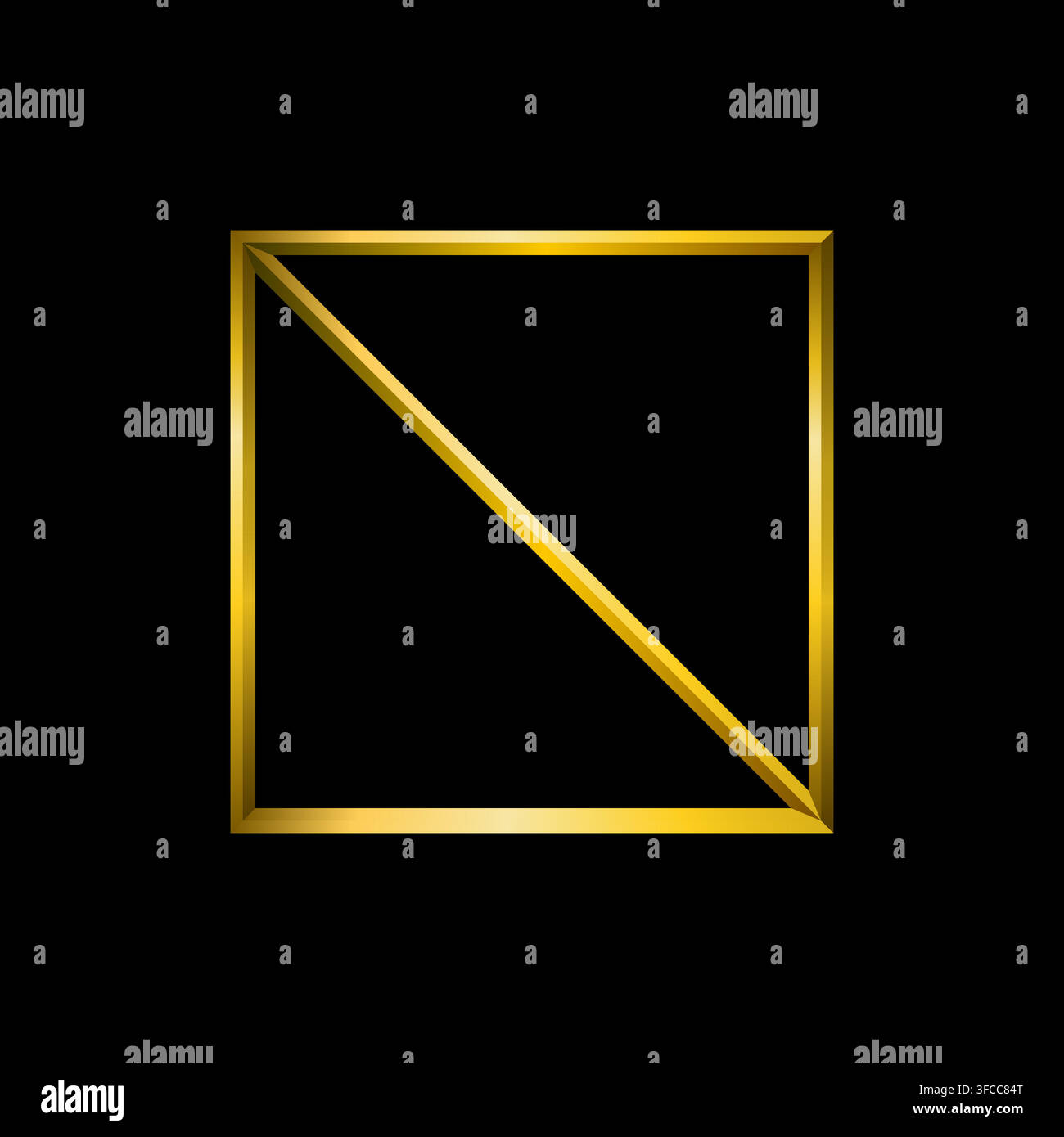 Checkbox icon, golden metallic thin 3d lines vector illustration collection. Stock Vector