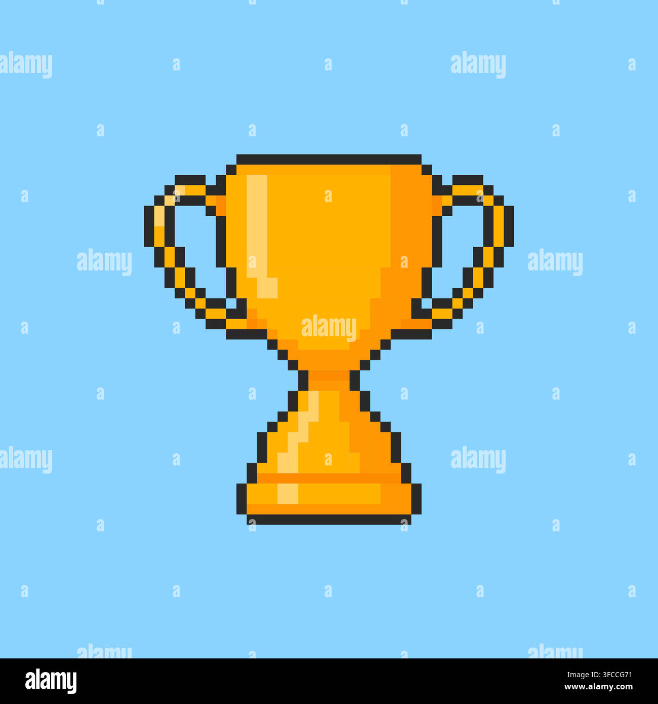 Pixel art Trophy game asset design Stock Vector
