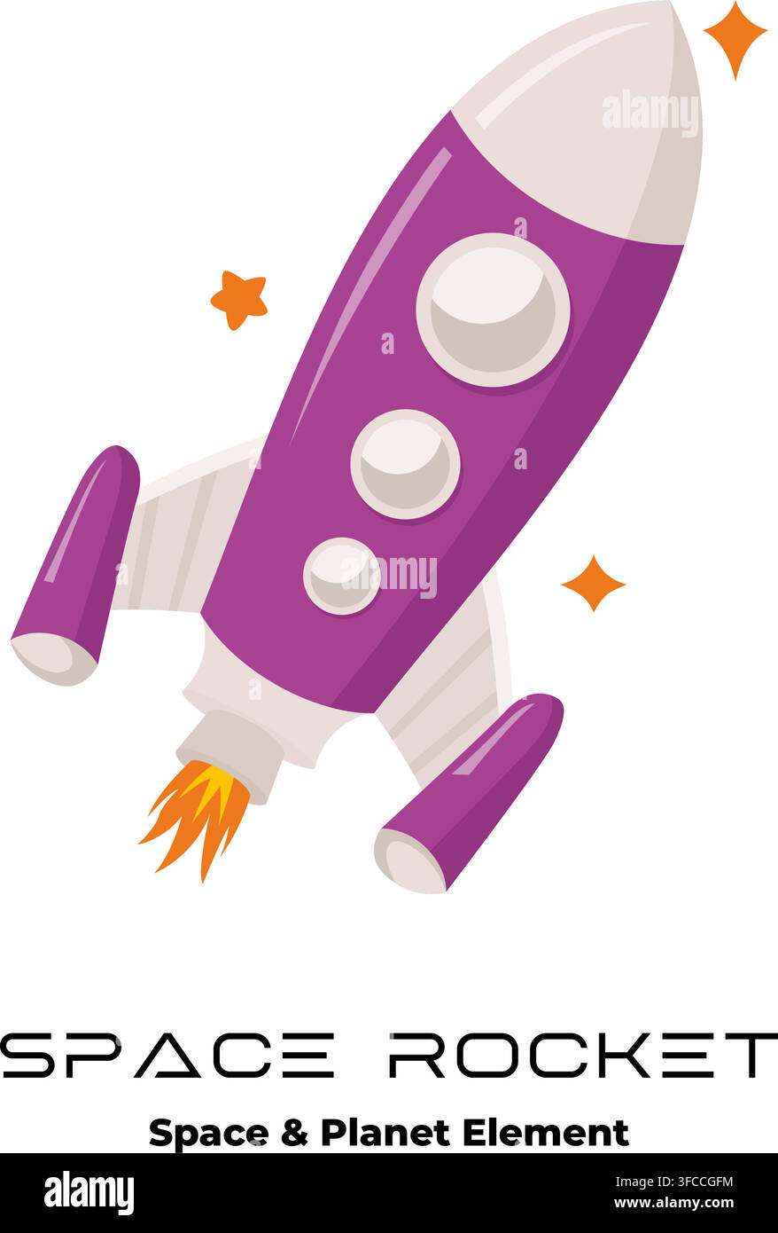 Space Rocket Launch Vector Illustration Concept Stock Vector