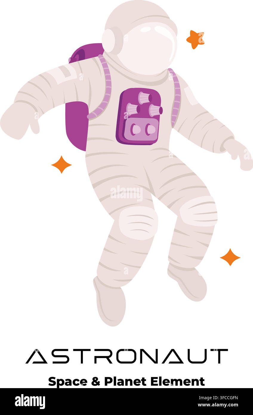 Astronaut Floating in Space Vector Illustration Stock Vector