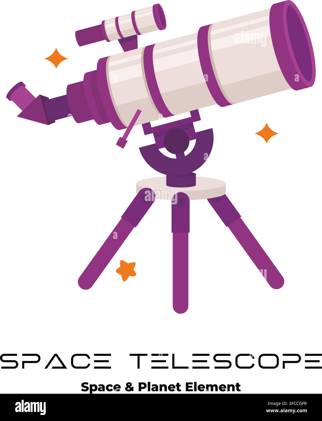 Astronomical Telescope Vector Illustration Concept Stock Vector