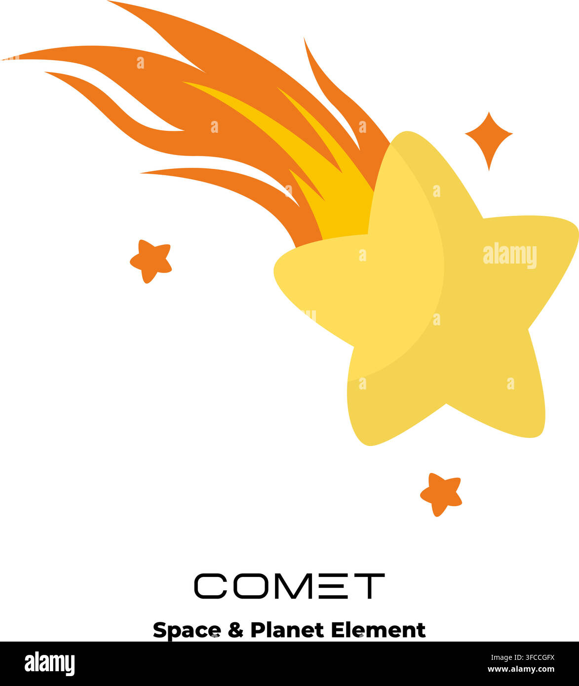 Comet Flying in Space Vector Illustration Stock Vector