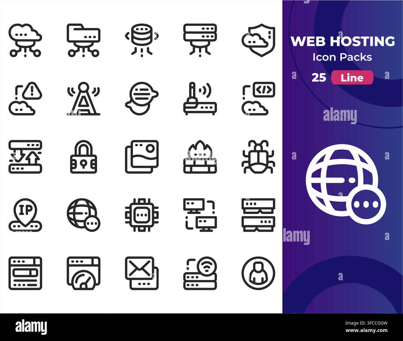 Dark silhouettes show tech and internet symbols Stock Vector