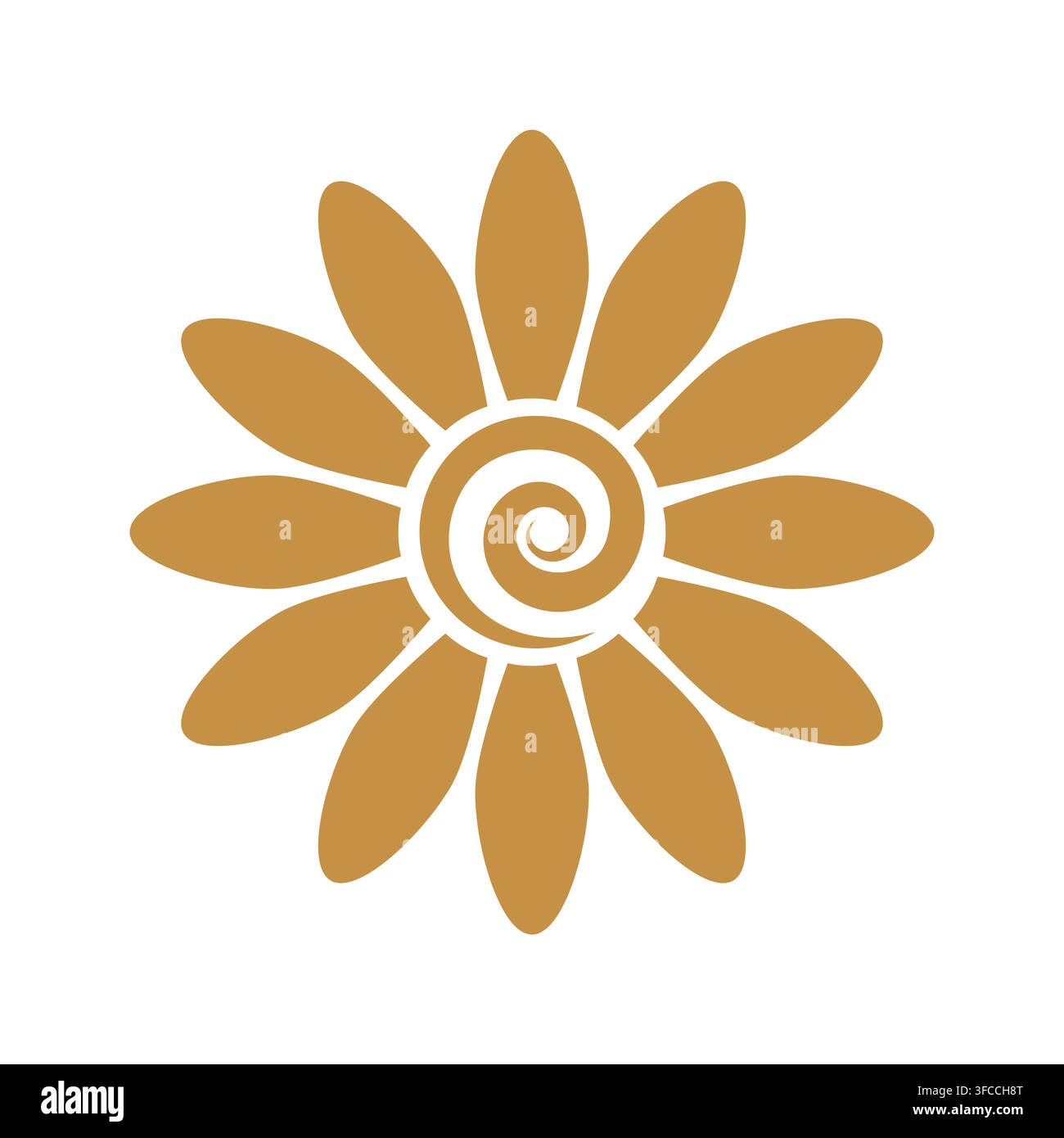 Gold chamomile. Flower. Isolated graphic element. Vector graphics. - Vector illustration Stock Vector