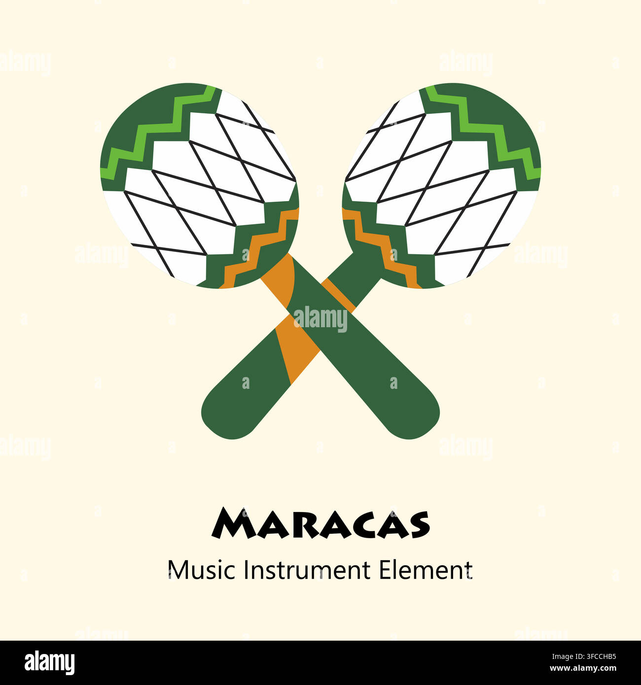 Maracas Musical Instrument Vector Illustration Stock Vector