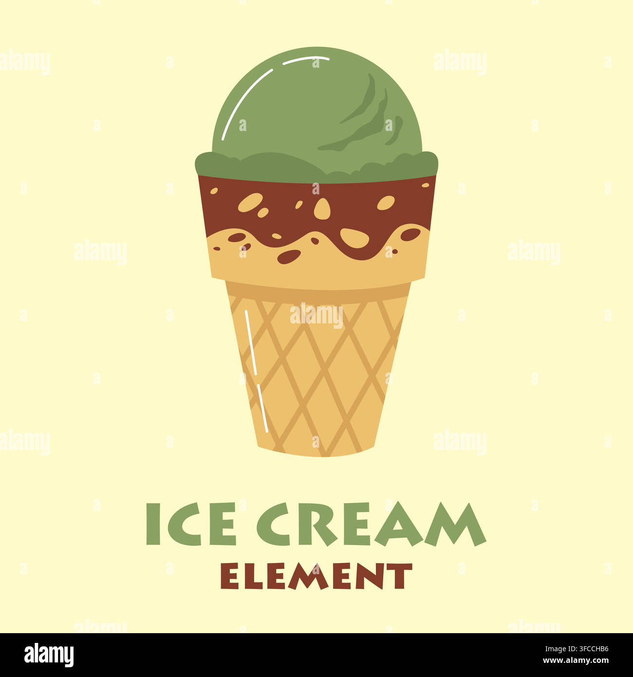 Ice Cream Cone Vector Illustration Stock Vector