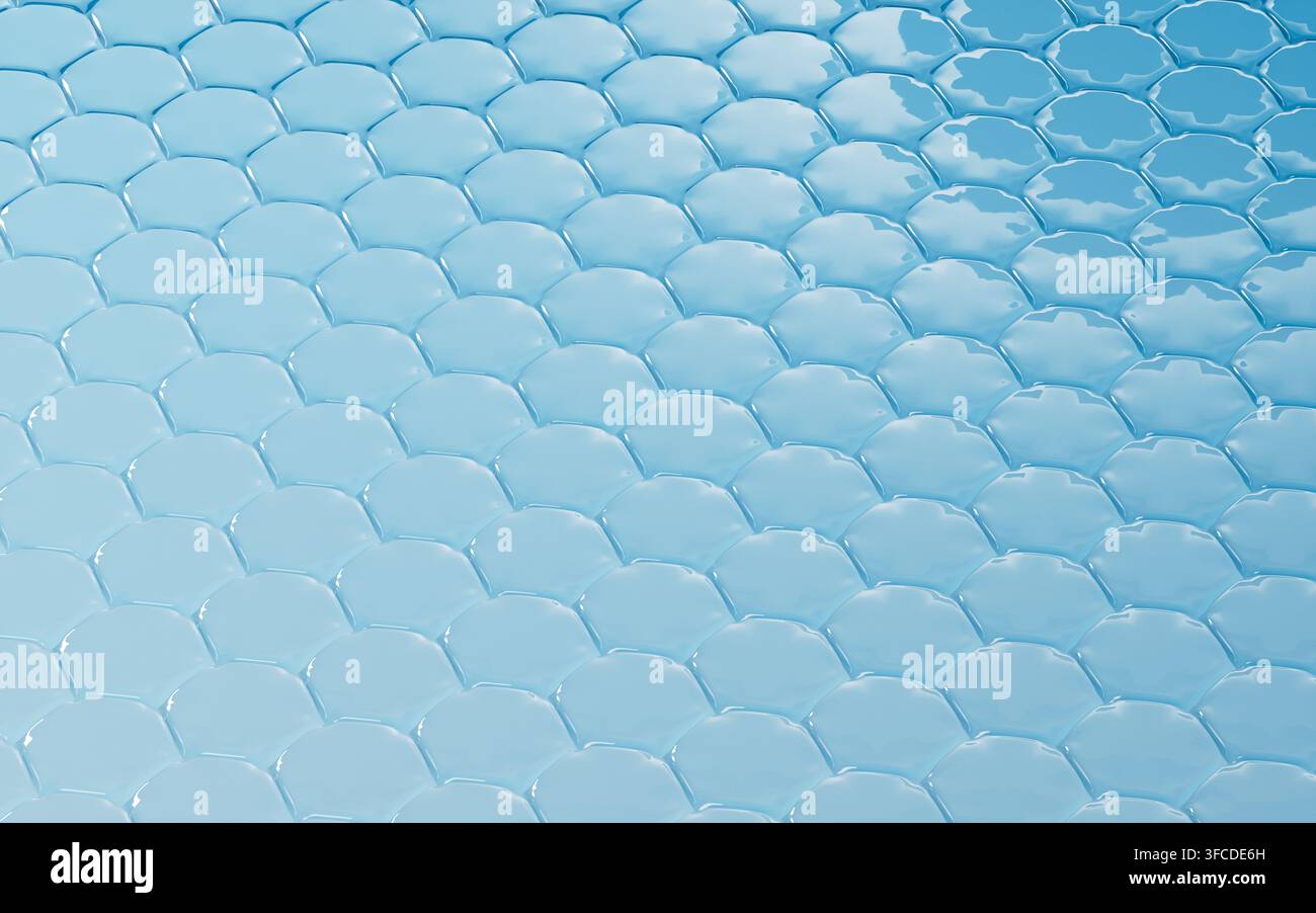 Gradient-colored hexagonal texture background, 3d rendering. 3d illustration. Stock Photo