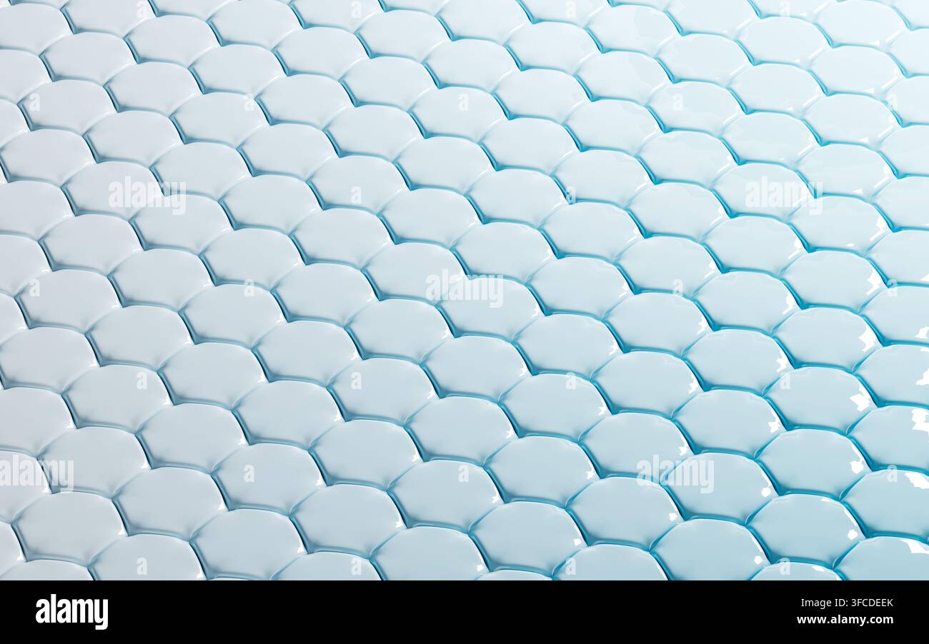 Gradient-colored hexagonal texture background, 3d rendering. 3d illustration. Stock Photo