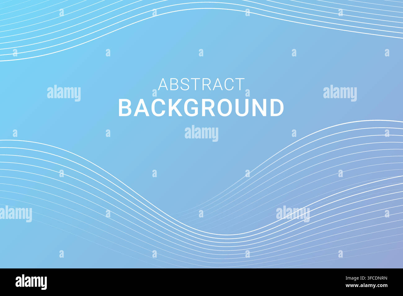 Abstract blue gradient background with thin waves. Vector illustration Stock Vector