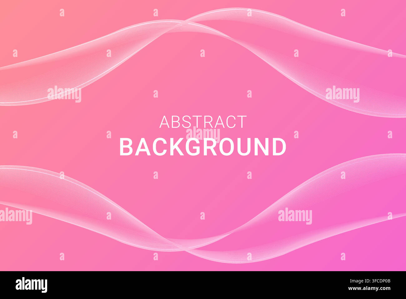 Abstract gradient background with thin waves. Pink color. Vector illustration Stock Vector