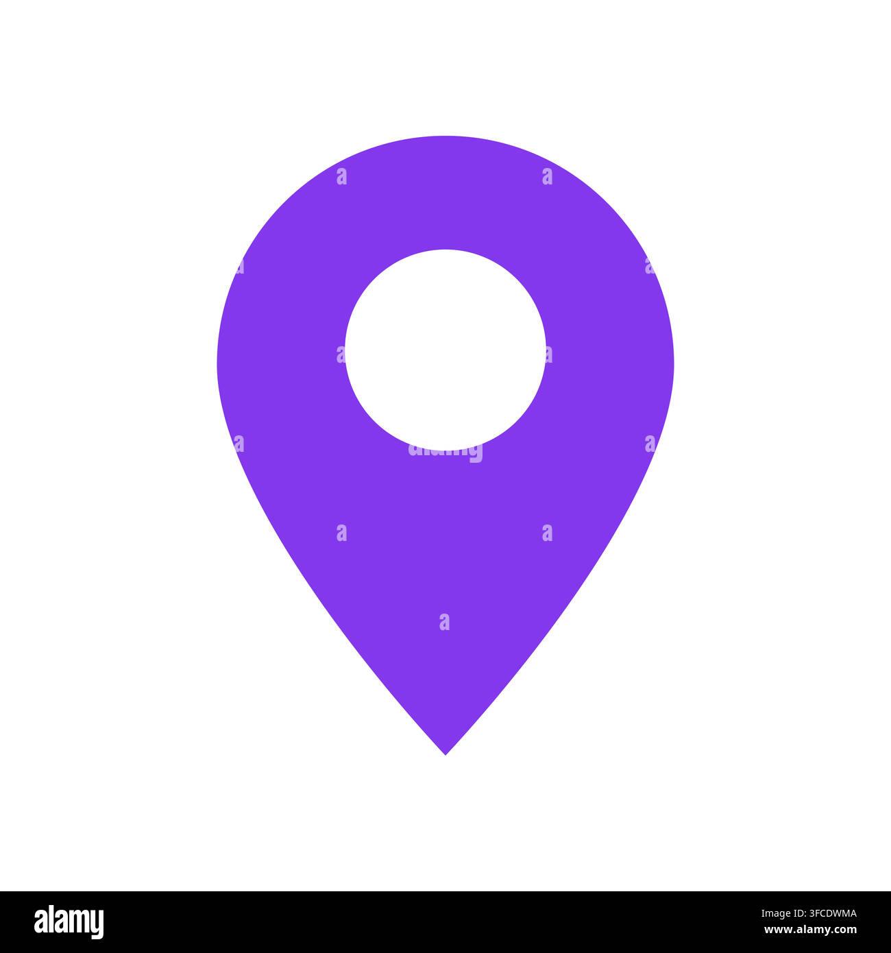 Purple Map Location Pin Icon Vector Isolated on White Background Stock Vector