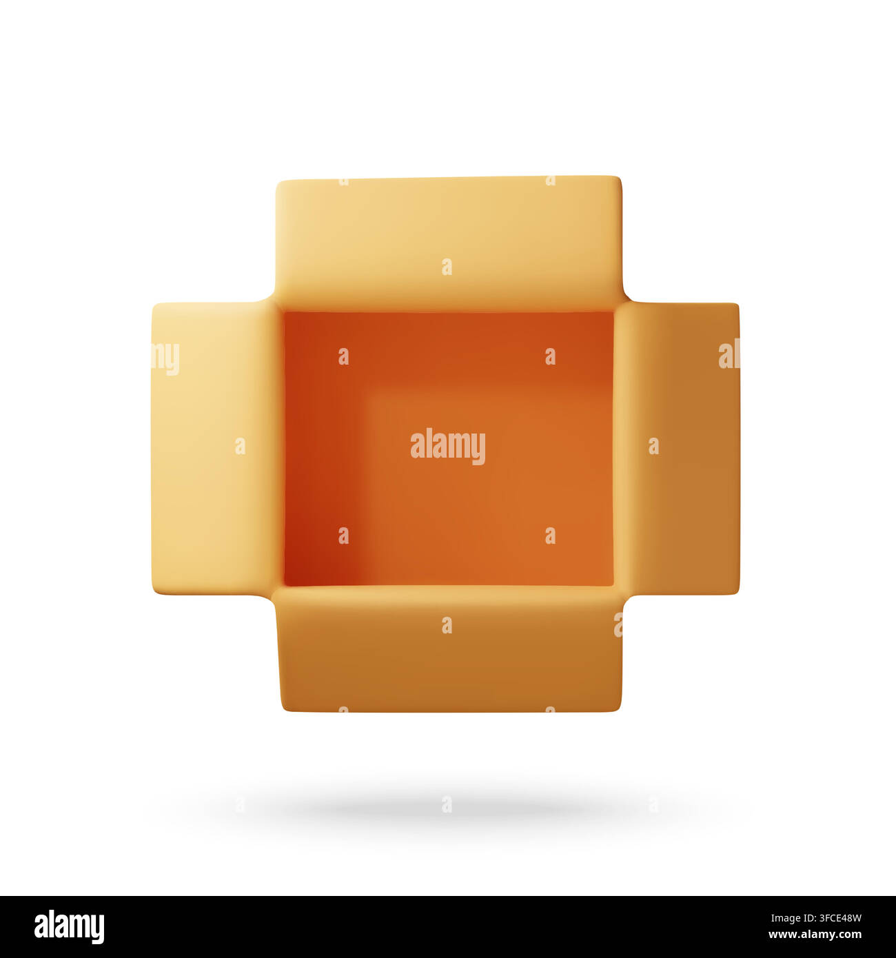 Open cardboard box top view 3d Stock Vector