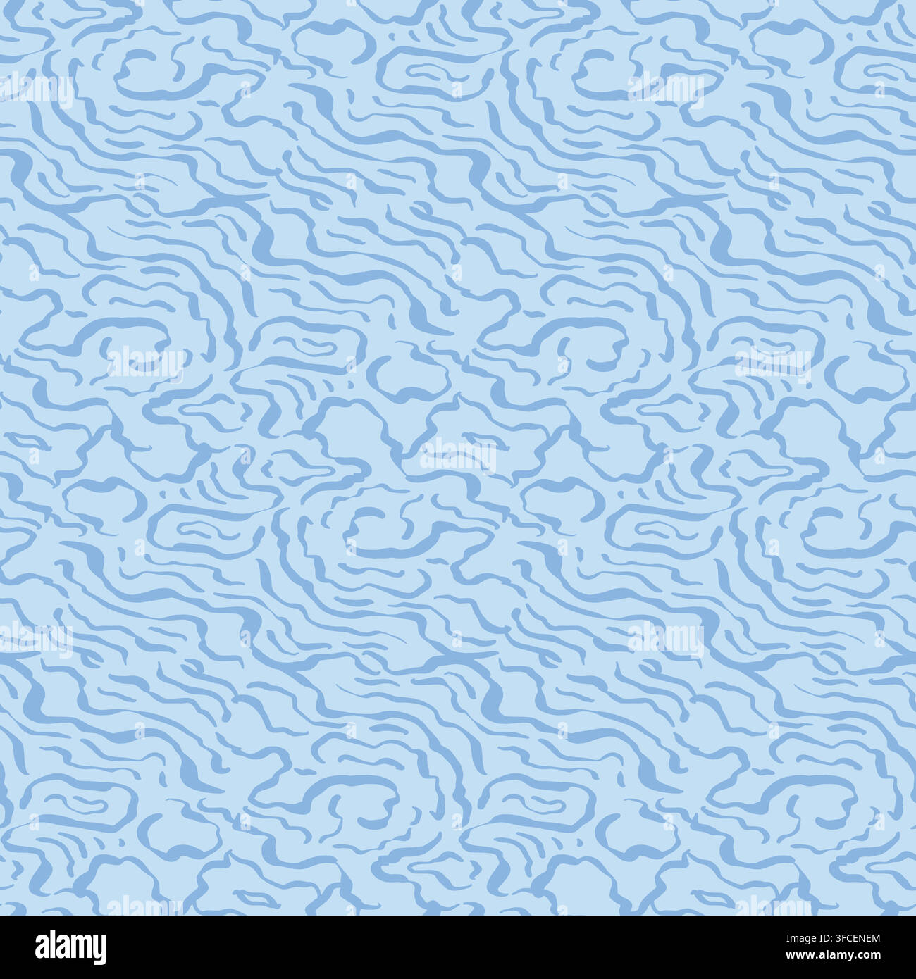 Blue waves abstract seamless pattern flowing lines Stock Vector