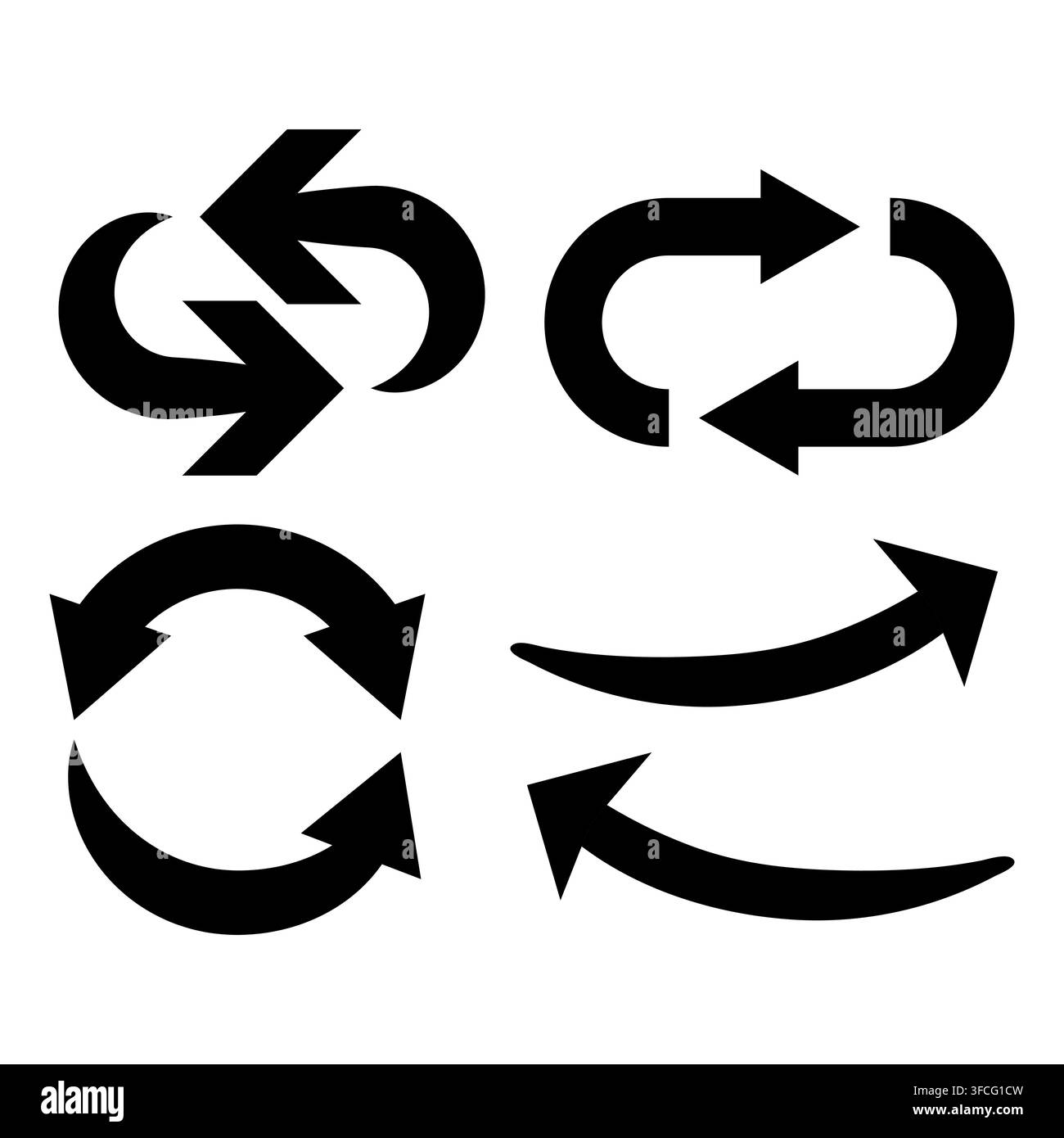 Collection of minimalist black bold arrow vectors isolated on white background. Perfect for web design, app interfaces, infographics, maps Stock Vector