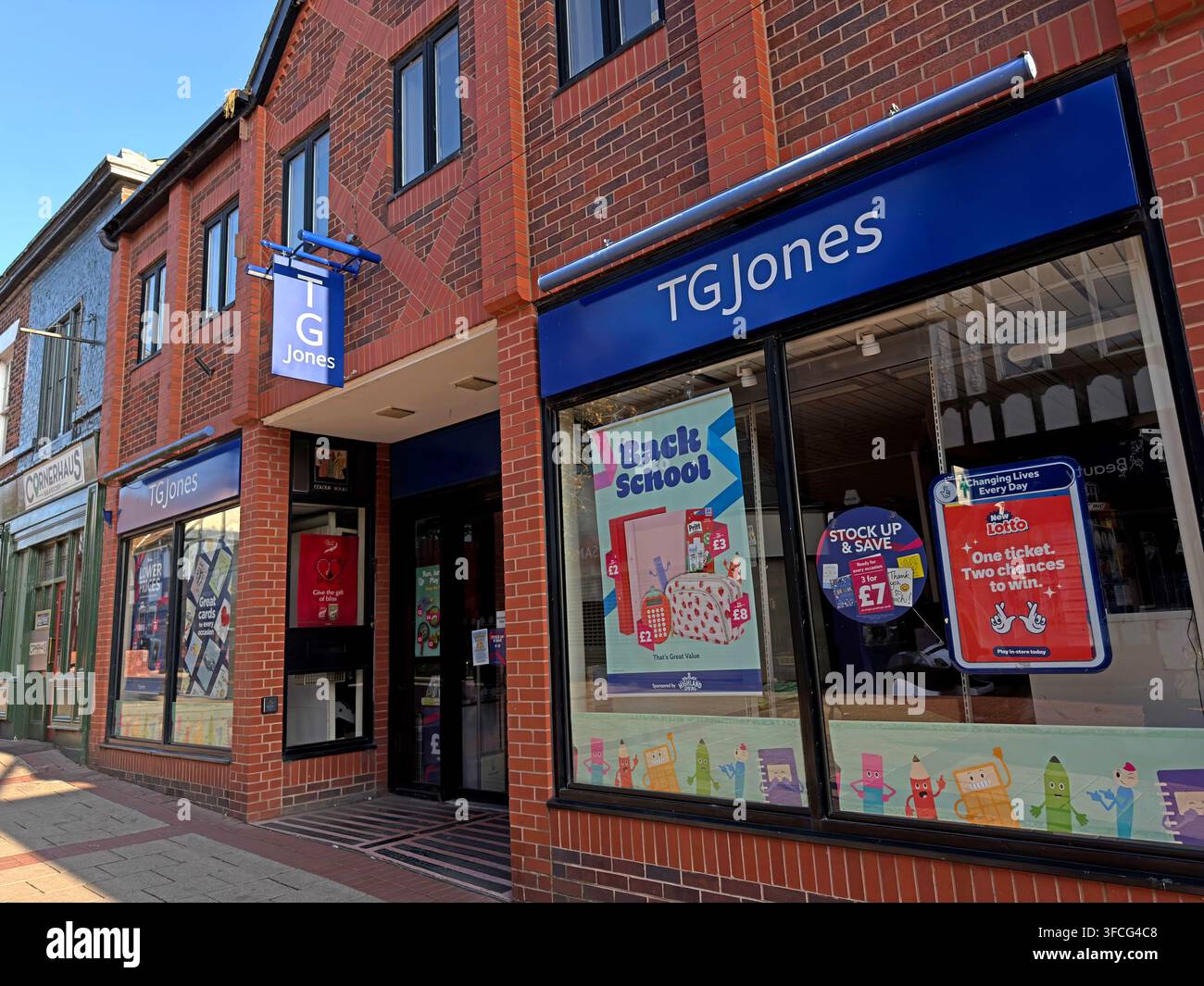 TGJones stationery shop in former WHSmith premises on Witton Street, Northwich, Cheshire, 2026 Stock Photo