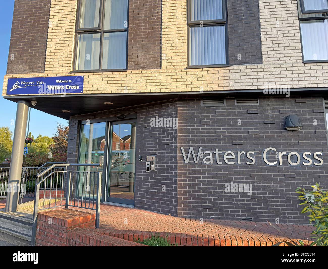 Waters Cross independent living housing scheme in Northwich after transfer to Weaver Vale Housing Trust Stock Photo