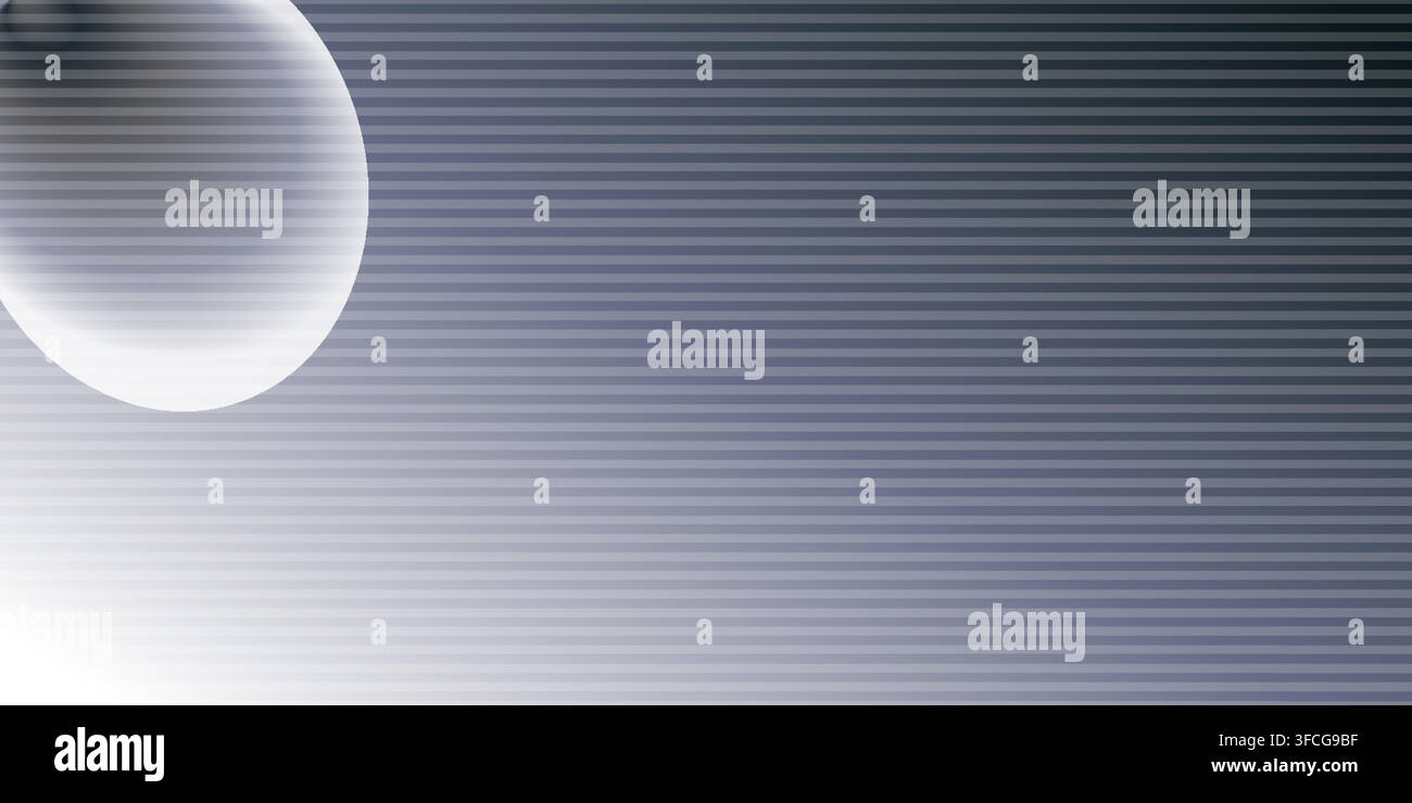 Abstract Gray Gradient Background with Horizontal Lines and Sphere Stock Vector