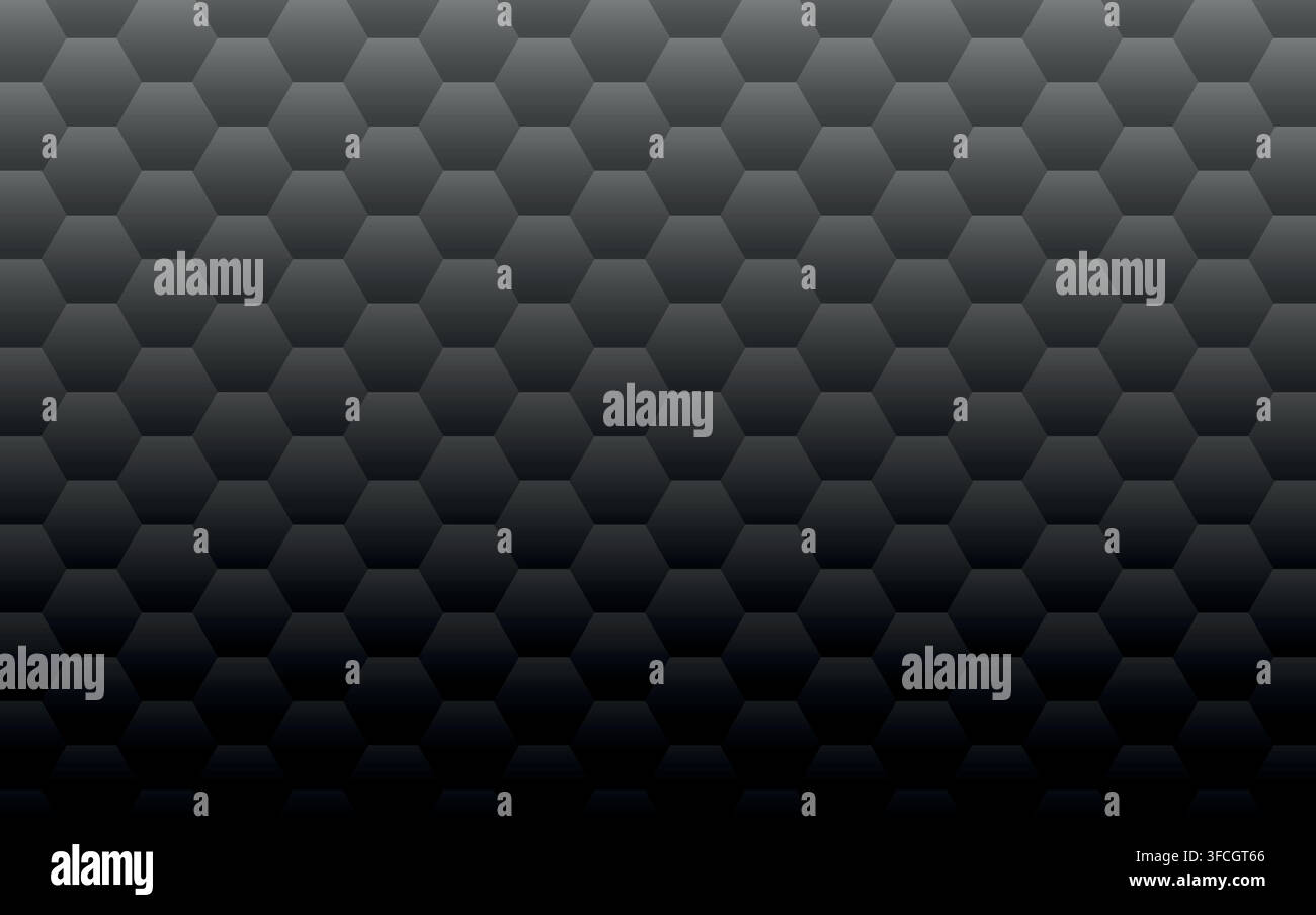 Abstract black texture background hexagon Stock Vector