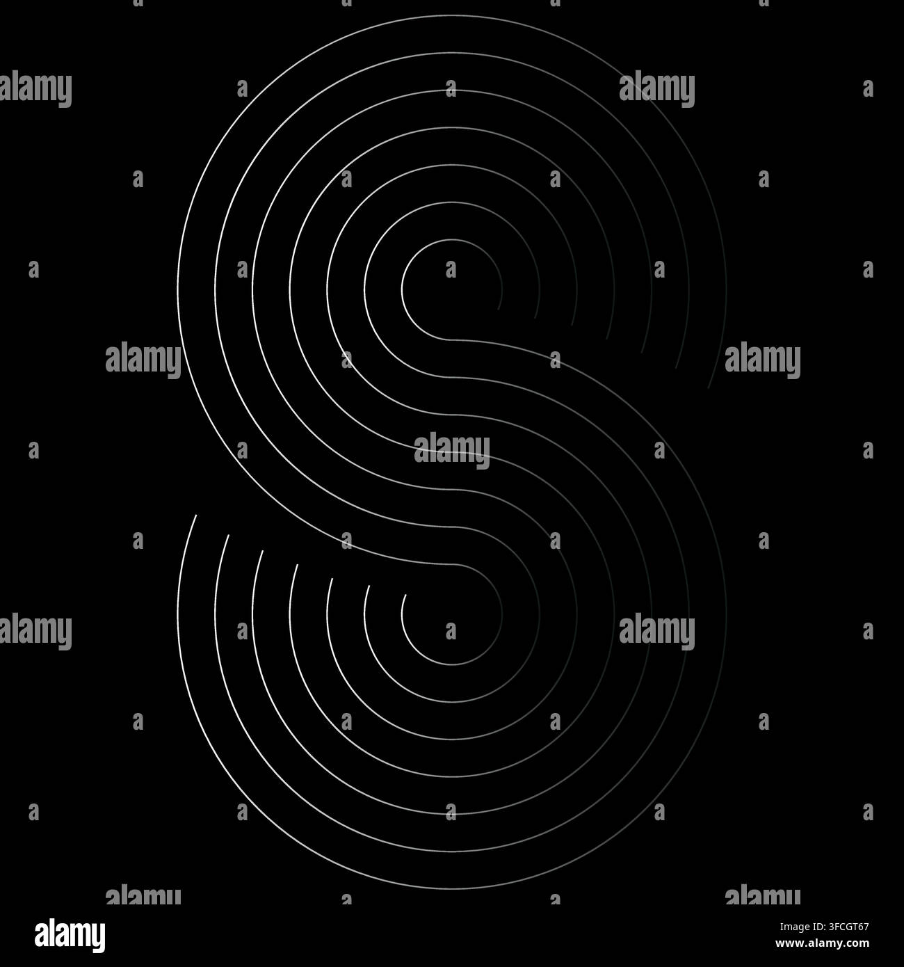 letter s number 8 infinity lines logo vector Stock Vector