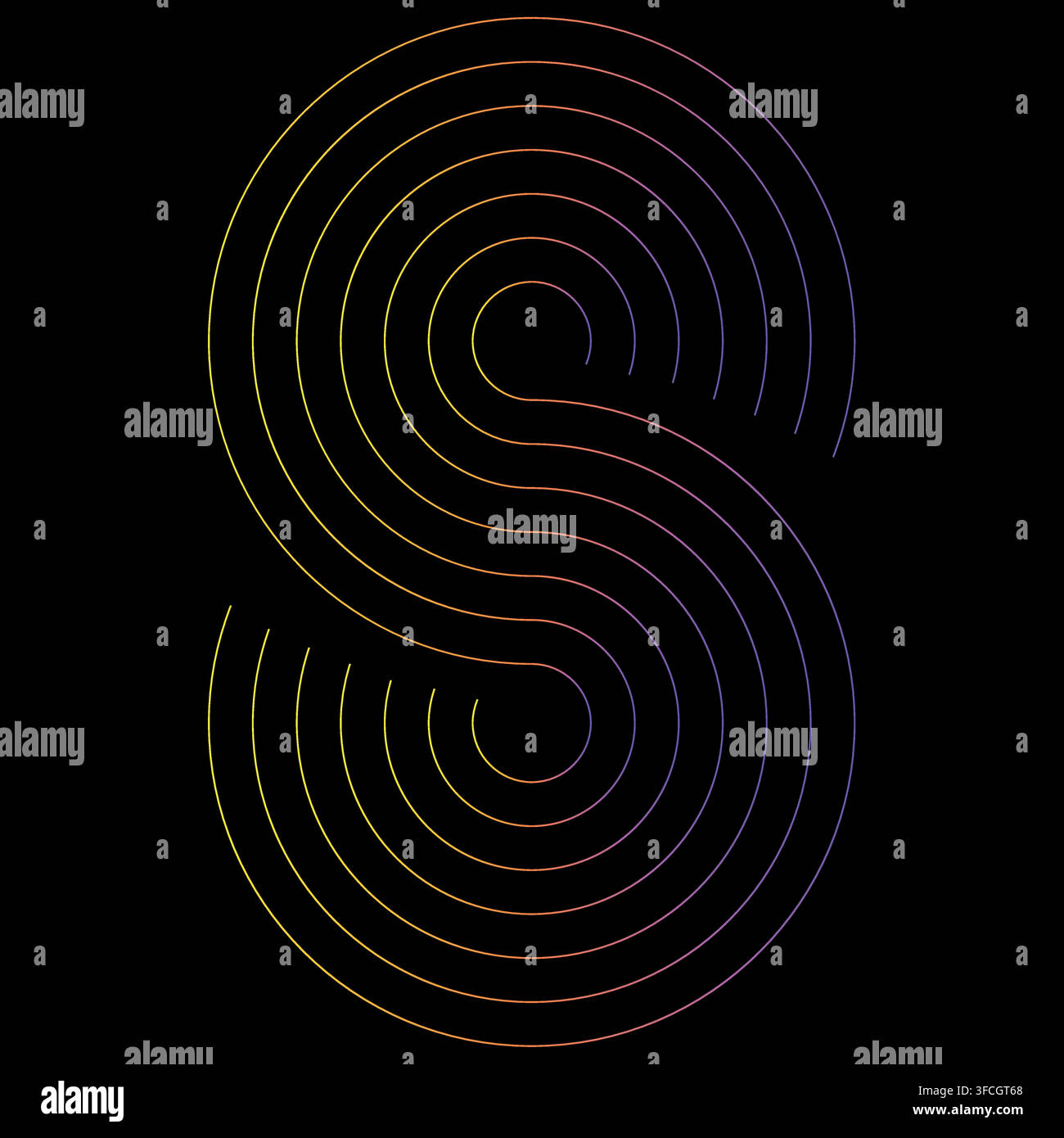 letter s number 8 infinity lines logo vector Stock Vector