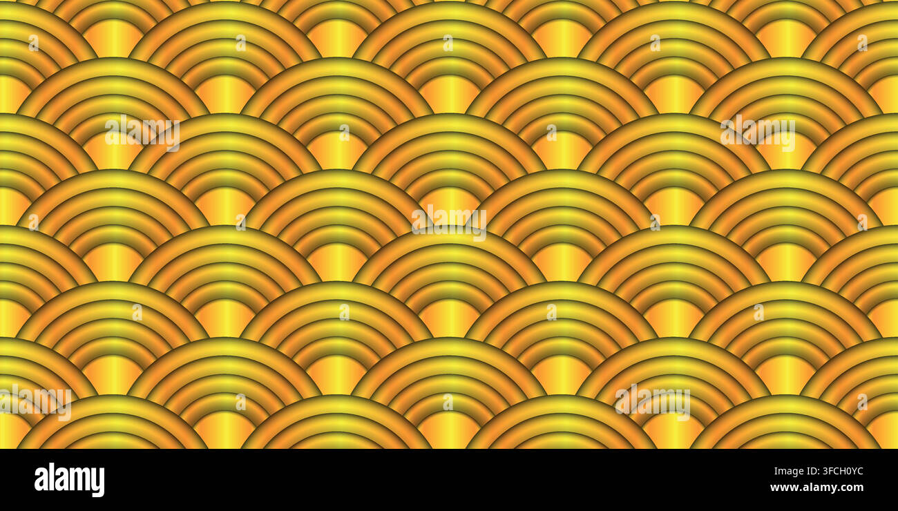 Abstract shiny color gold wave design element with glitter effect on dark background. Stock Vector