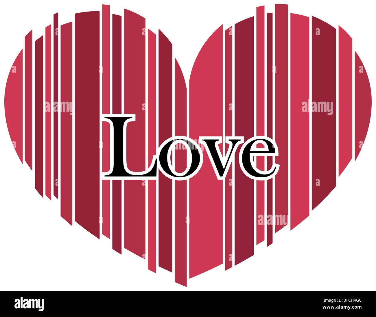 red heart and love design icon flat Stock Vector