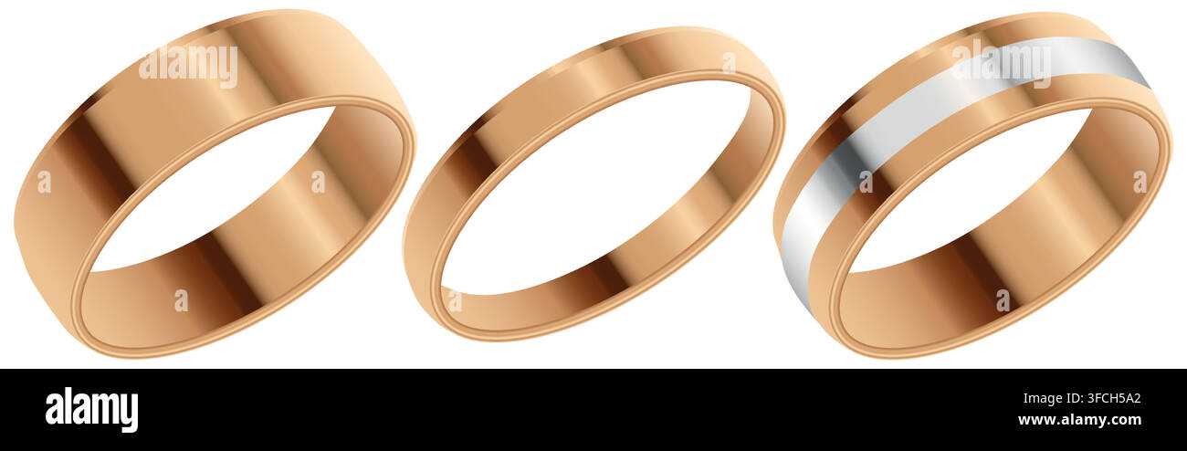 gold wedding rings Stock Vector