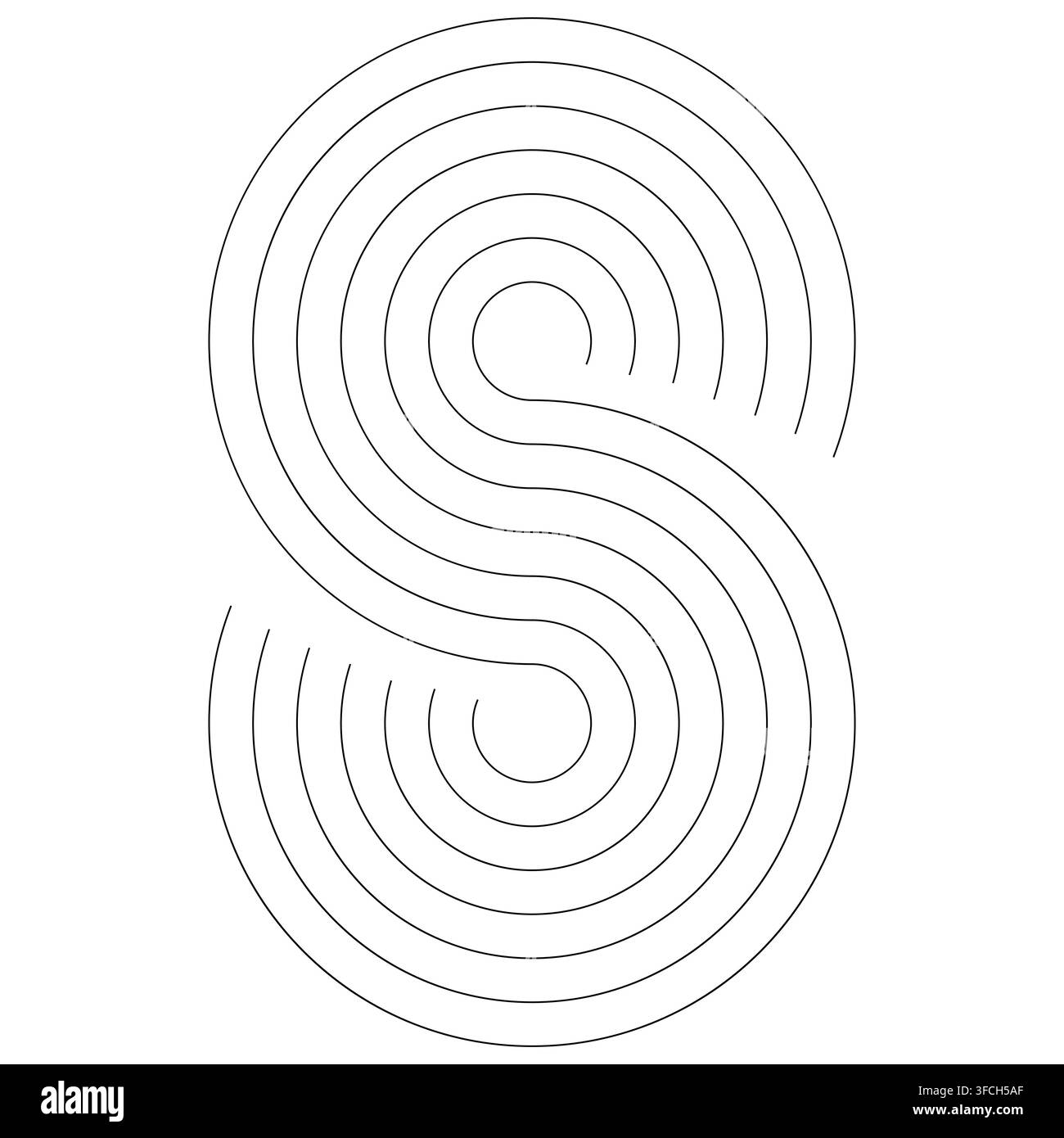 letter s number 8 infinity lines logo vector Stock Vector