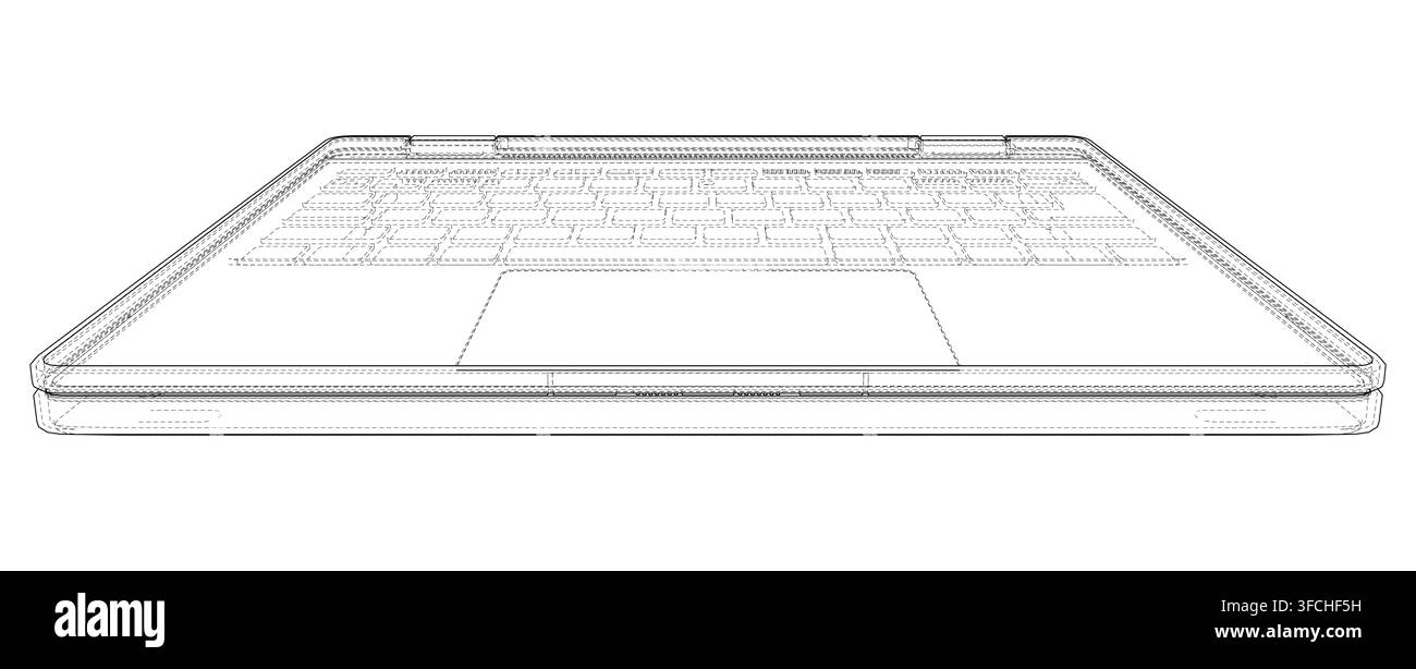 laptop wireframe illustration. Vector Stock Vector
