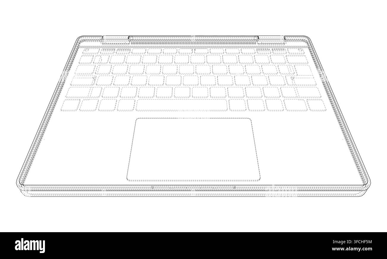 laptop wireframe illustration. Vector Stock Vector
