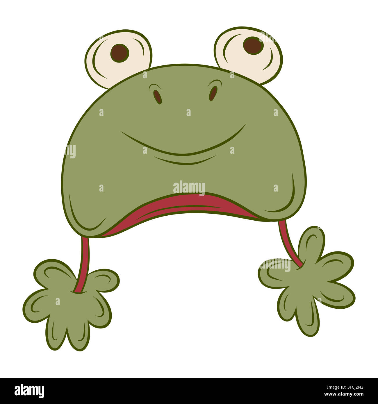 Cute Green Frog Vector Illustration Stock Vector